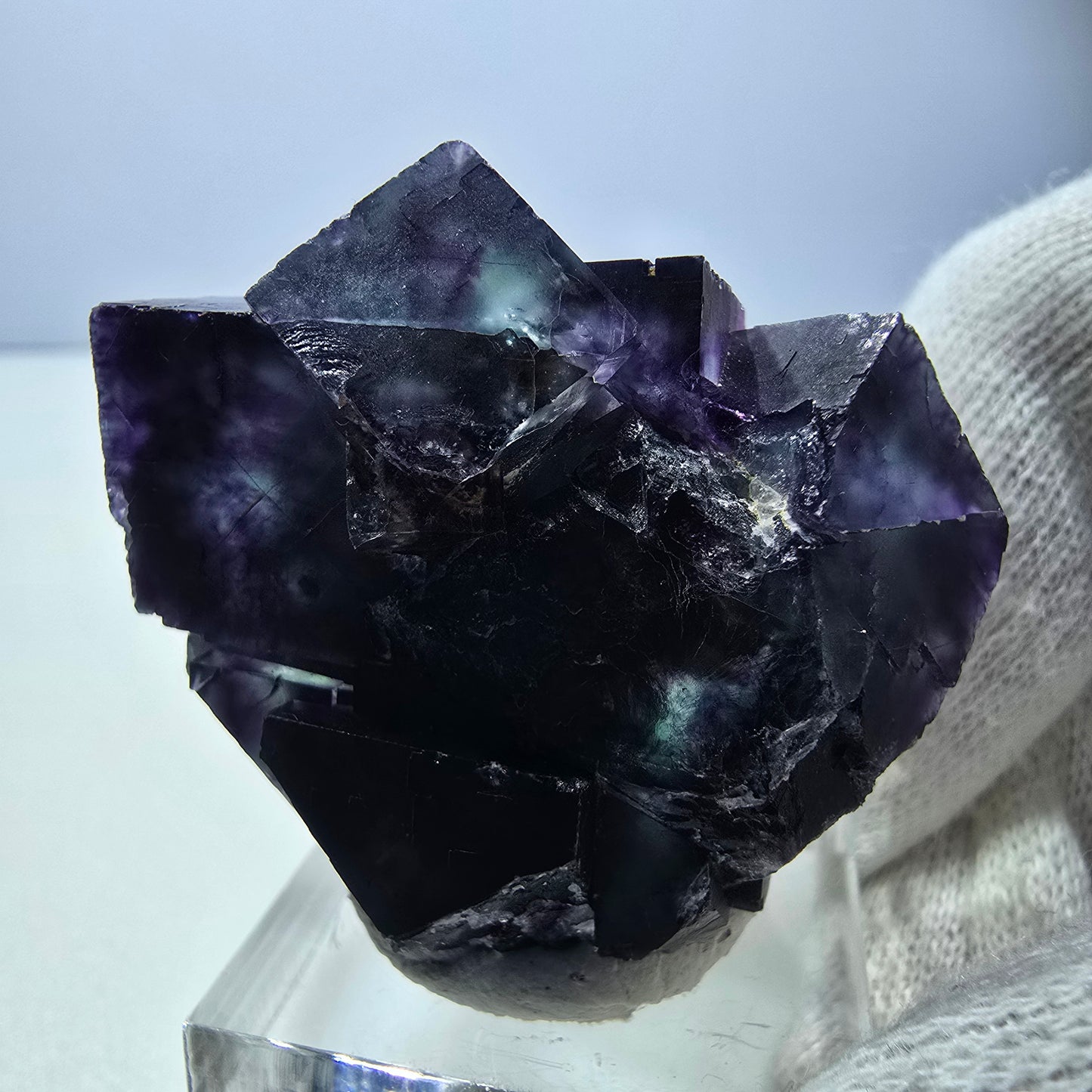 Rare Phantom Fluorite Cube Specimen zonal green purple Okorusu, Namibia 41*34*21mm
