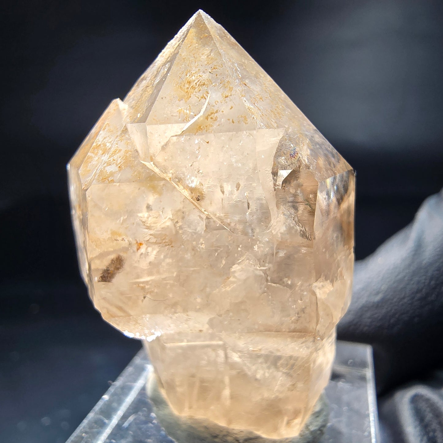 Schöne Rauchquarz Zepter Spitze grau Erongo, Namibia 38*27*16mm Sammlung