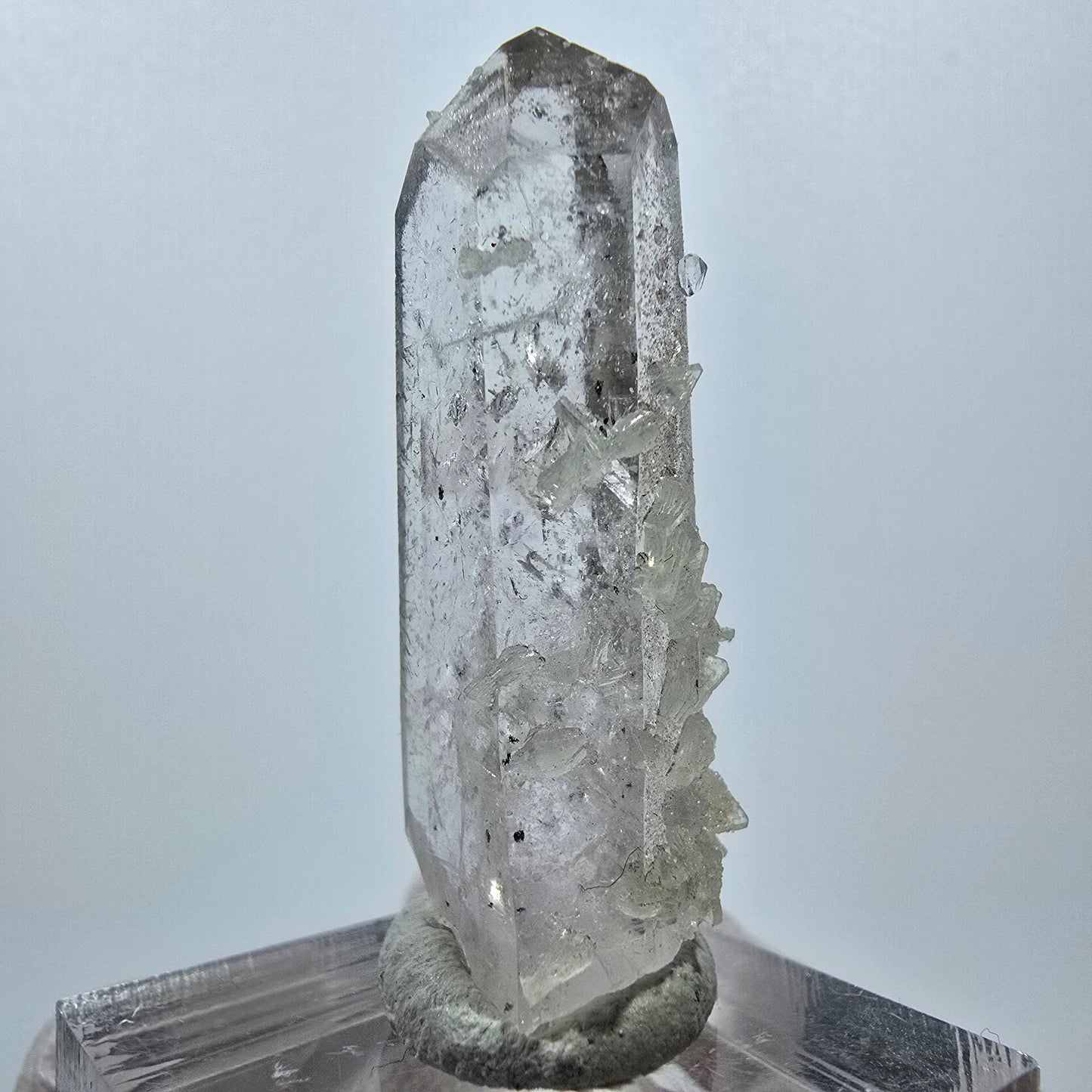 Enhydro Quartz with Prehnite, Analcim Streep Mine, Goboboseb, Namibia 41*15*10mm
