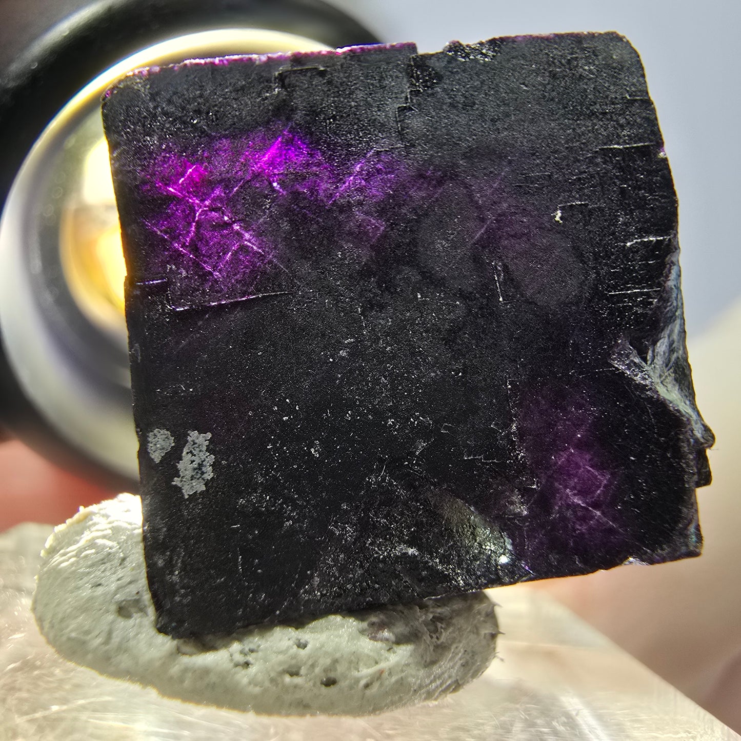 Phantom Fluorit Würfel Stufe grün lila zonal 11:11 Angel Pocket, Namibia 19*19*18mm