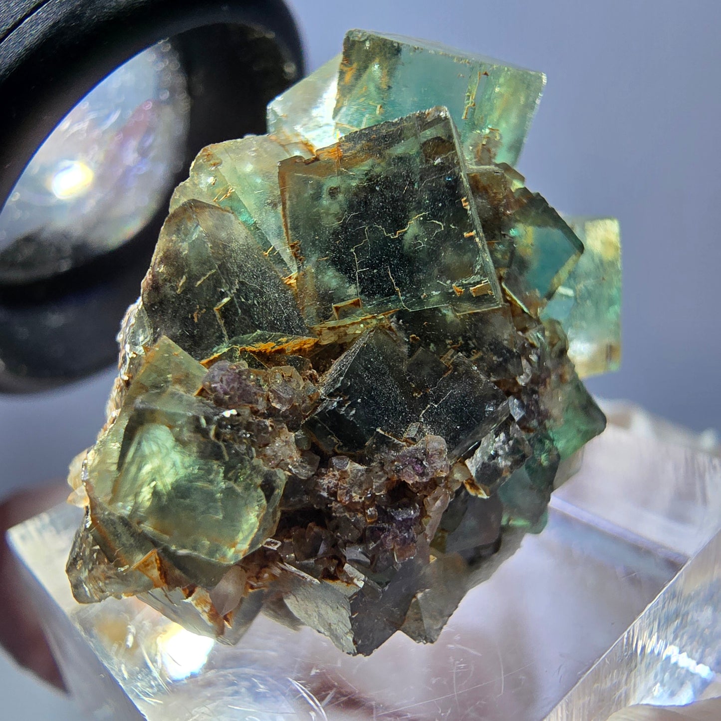 Spécimen de cube de fluorite fantôme, parquet vert Okorusu, Namibie 26 x 22 x 19 mm