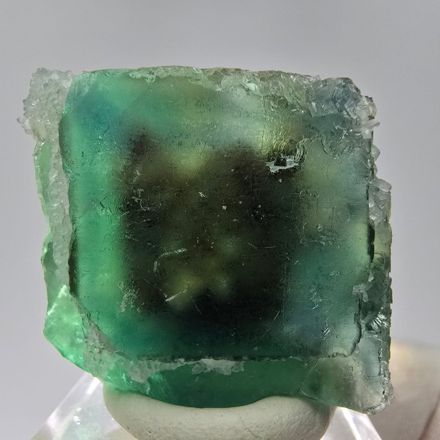 Klare Phantom Fluorit Würfel Stufe grün Okorusu, Namibia 45*38*30mm Sammlung