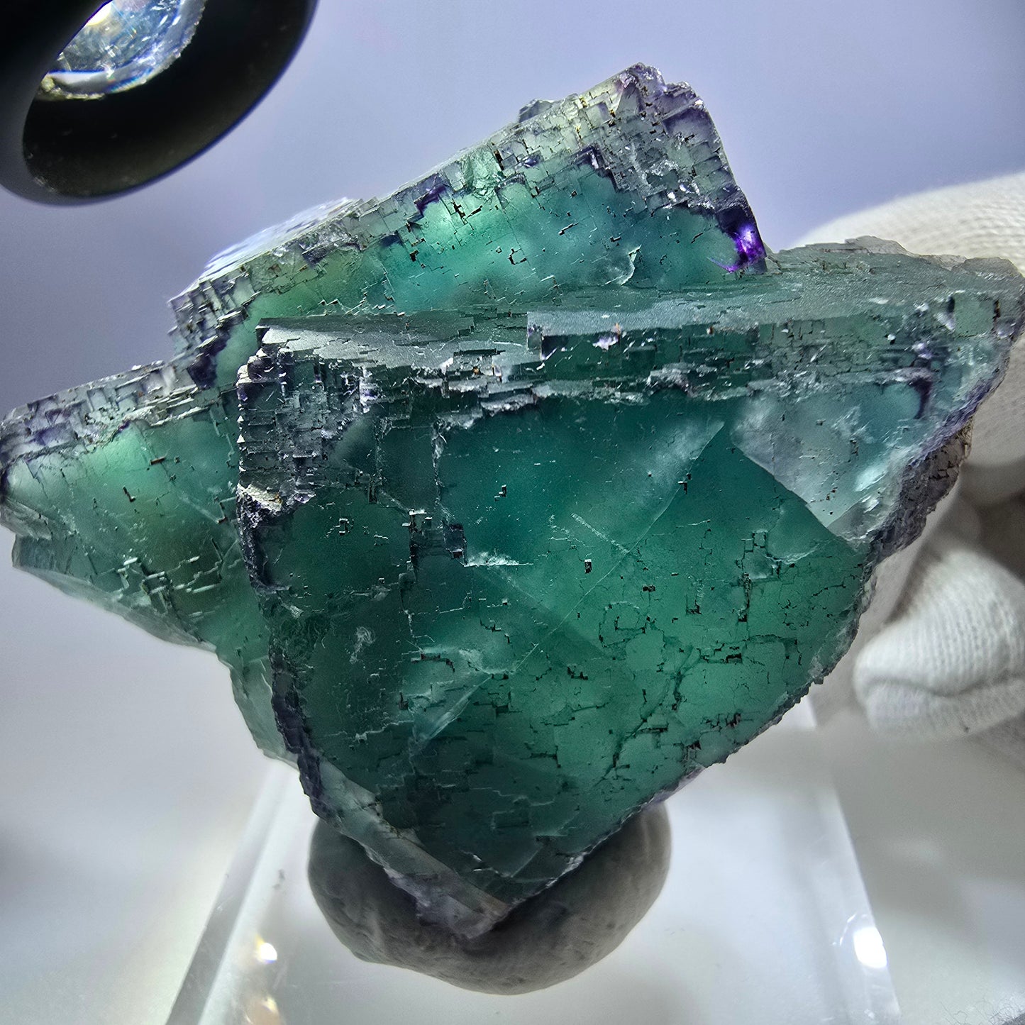 Spécimen de cube de fluorite fantôme parqueté zonal Okorusu, Namibie 65*53*28mm