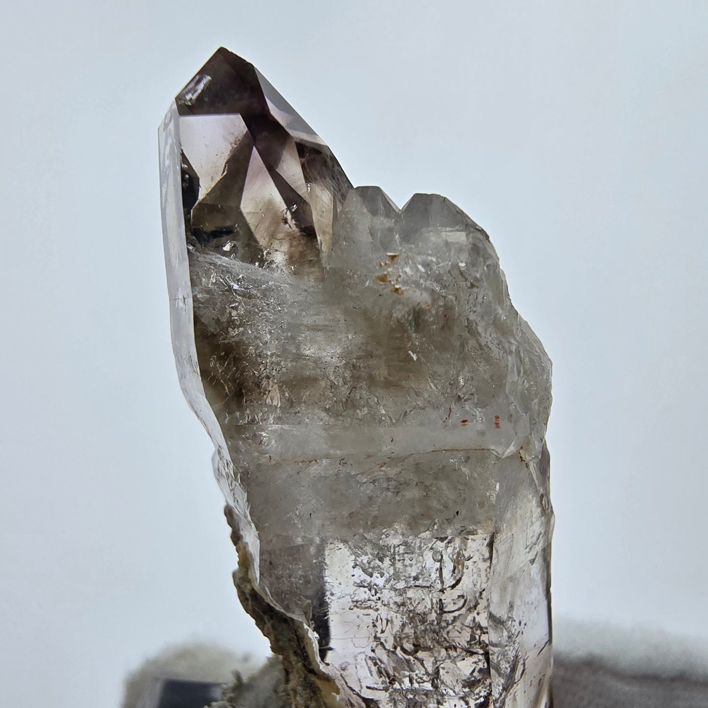 Enhydro Phantom Rauchquarz DT Zepter Quarz 2x Blase Goboboseb Namibia 46*21*17mm
