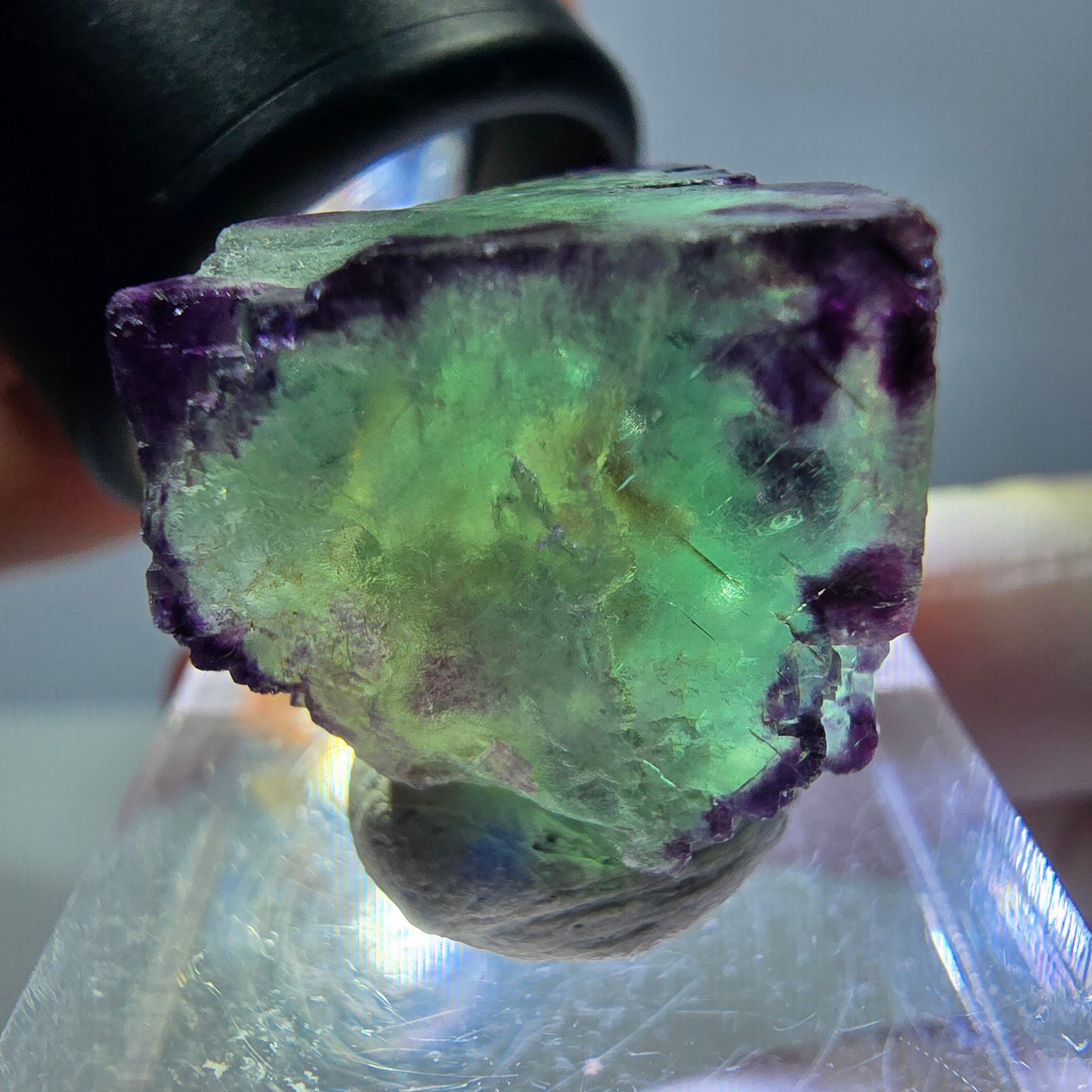 Phantom Fluorit Würfel Stufe, parkettiert, zonal Okorusu, Namibia 18*18*18mm