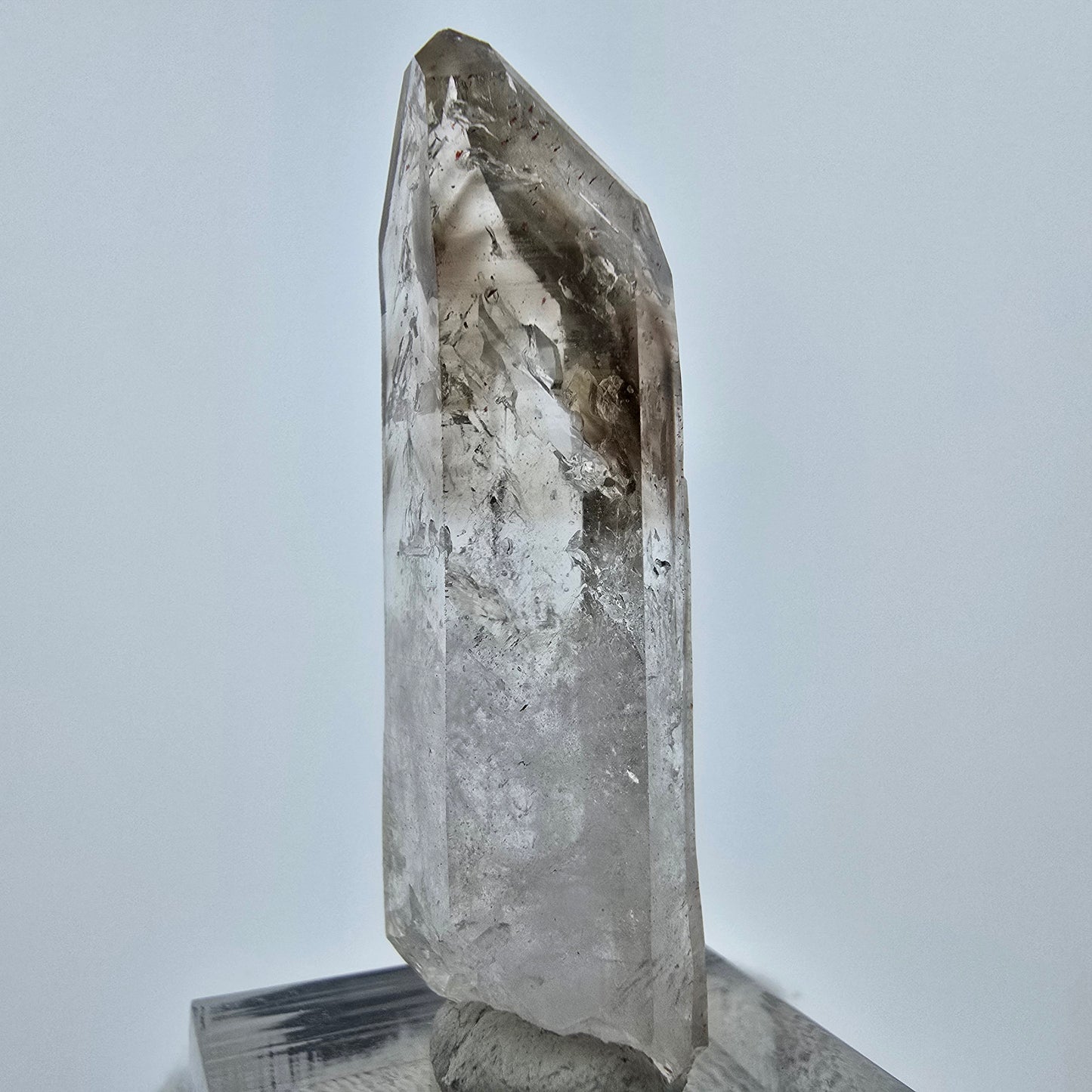 Enhydro Phantom Rauchquarz Lemurian Quarz, 4x Blase Goboboseb Namibia 48*16*11mm