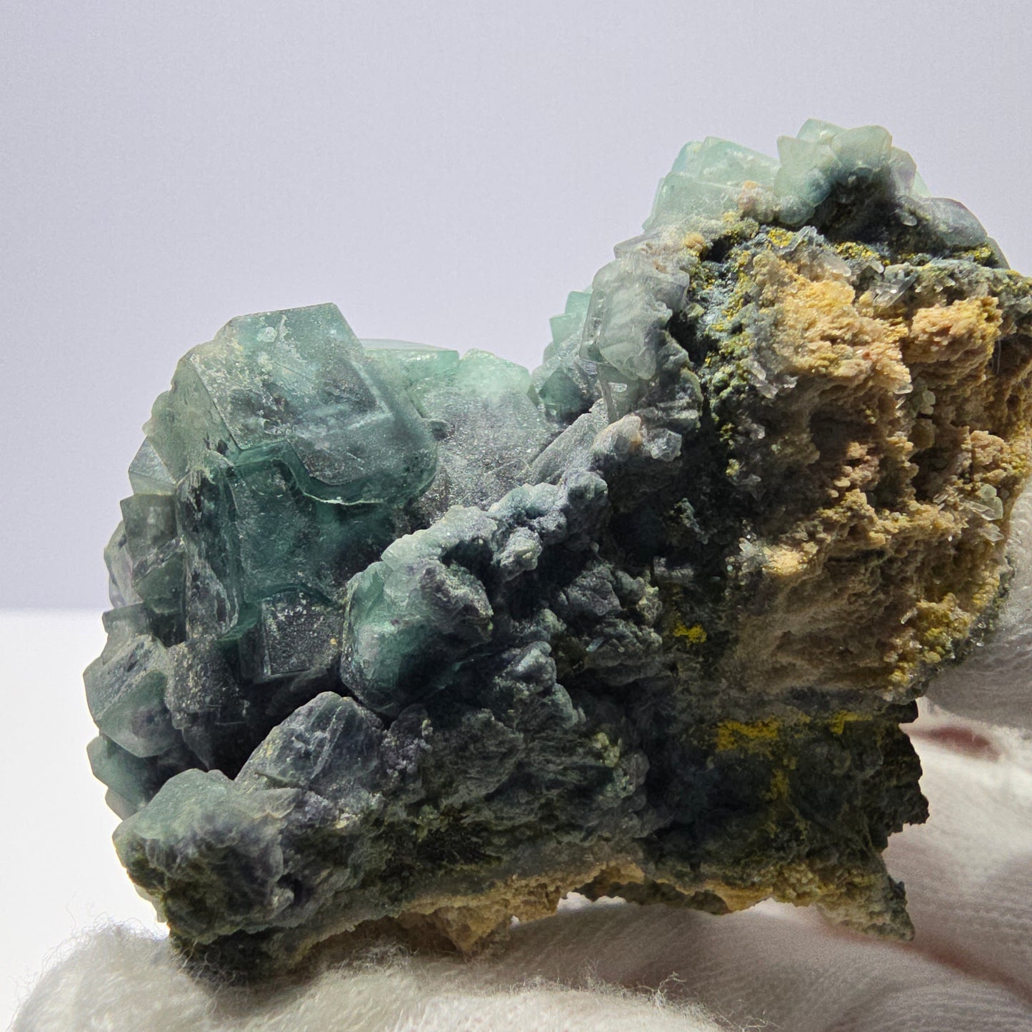 Cube de fluorite fantôme zonal, spécimen de tourmaline Schorl, Erongo, Namibie, 56 x 49 x 41 mm