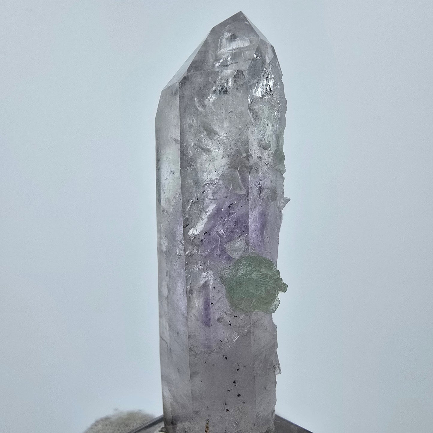 Phantom Amethyst with Prehnite, Hematite Streep Mine Goboboseb Namibia 64*23*14mm