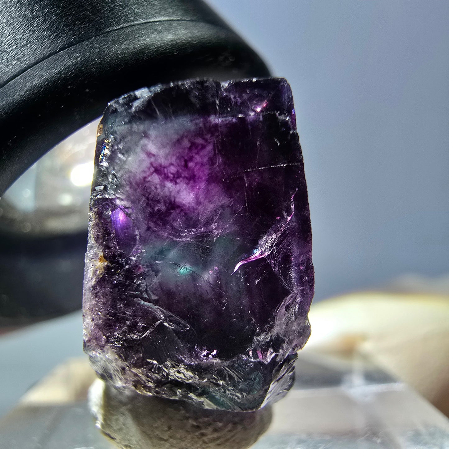 Phantom Fluorit Würfel Stufe, grün lila Okorusu, Namibia 22*17*14mm