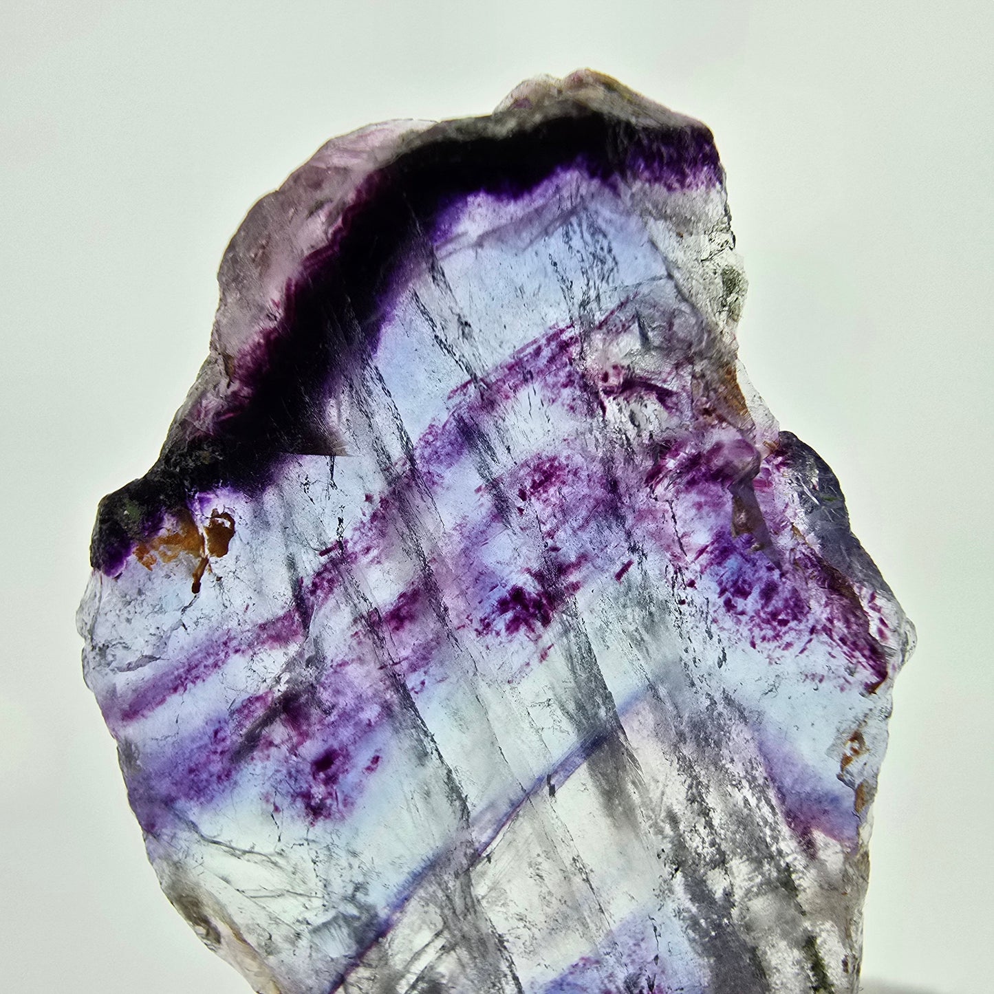 Seltene Phantom Fluorit Scheibe lila blau Okorusu, Namibia 52*32*5mm Sammlung