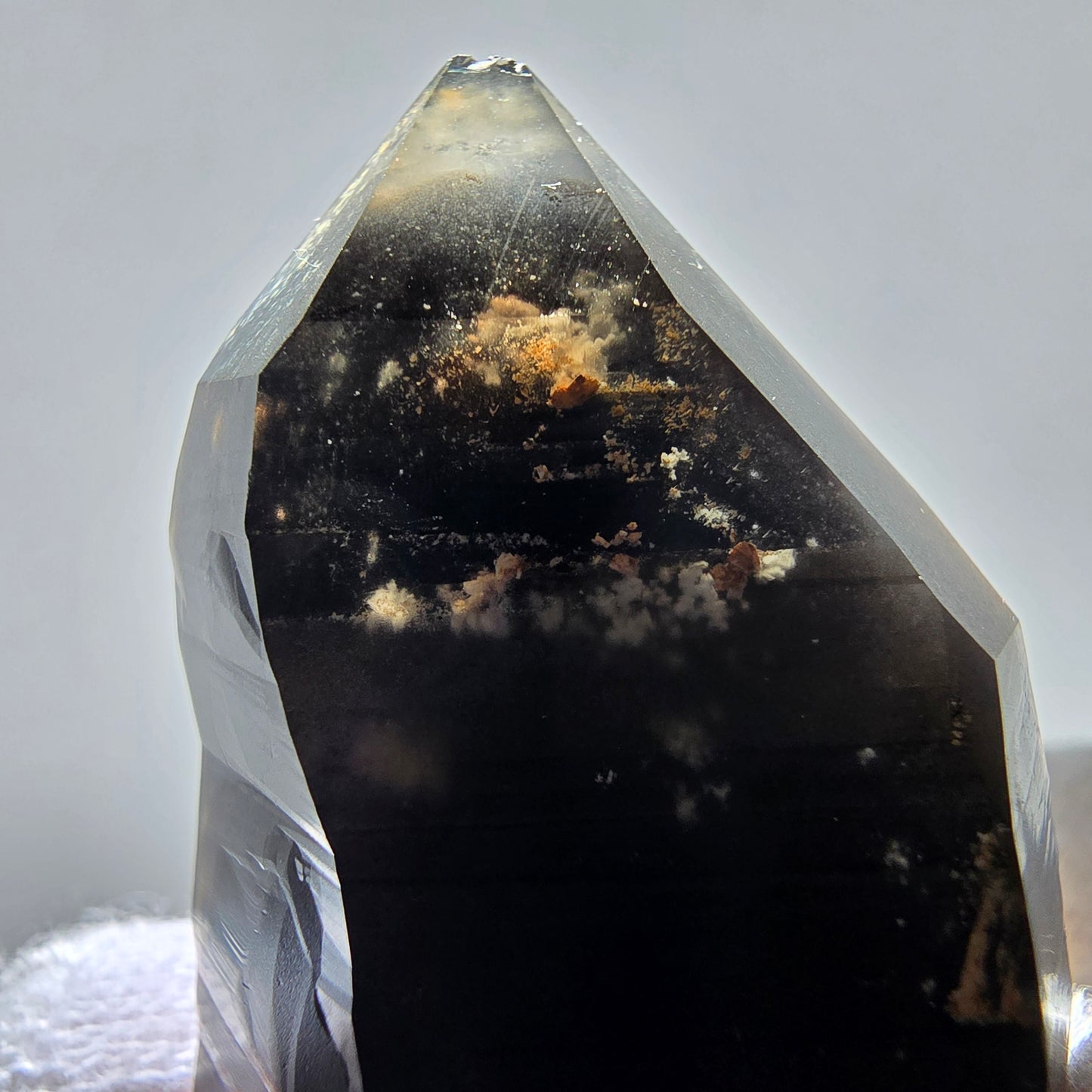 Sceptre de poche Saint-Valentin en quartz fumé fantôme squelette, Namibie 66 x 30 x 22 mm