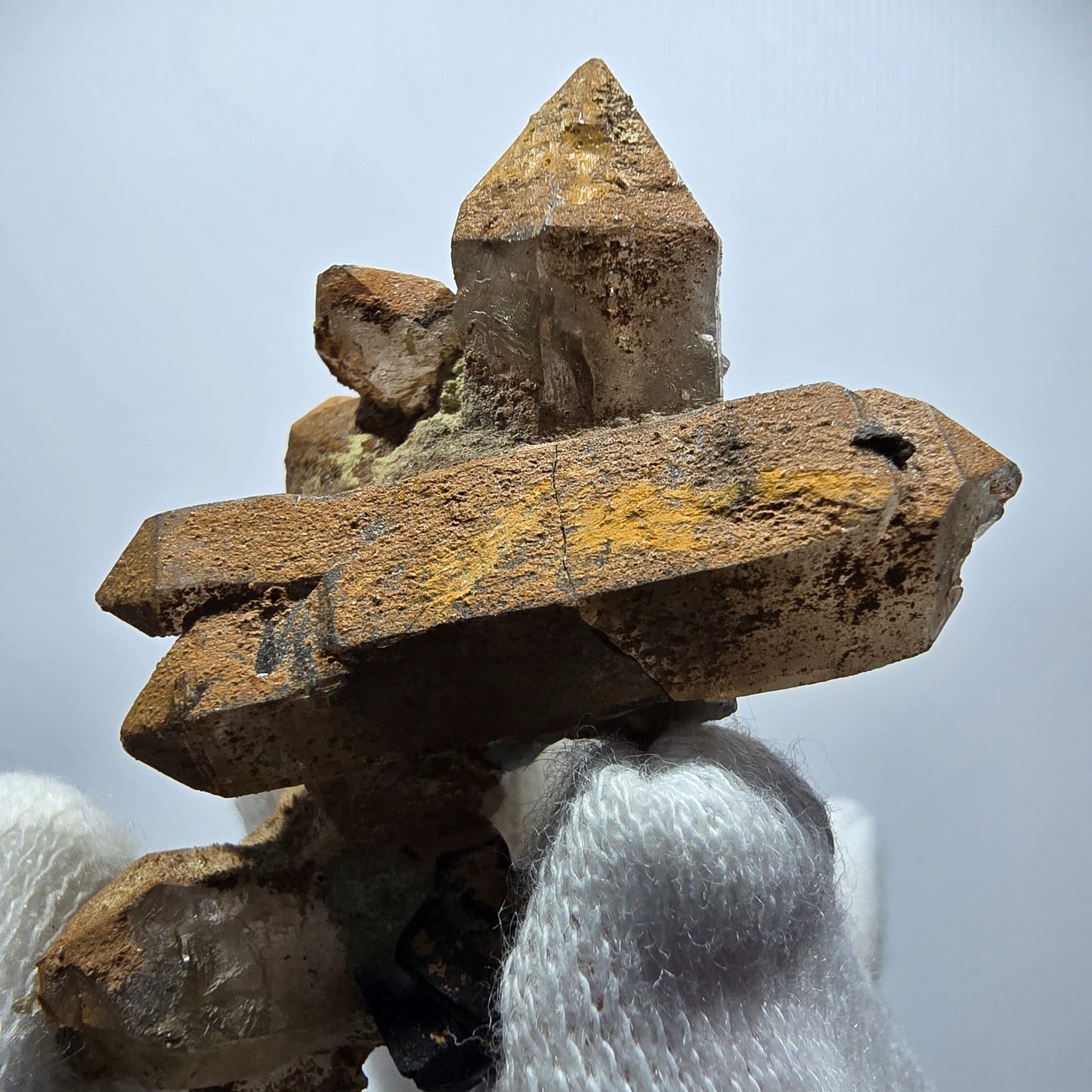 Phantom Fluorit Würfel, Eisen Rauchquarz DT Stufe Erongo, Namibia 48*32*16mm