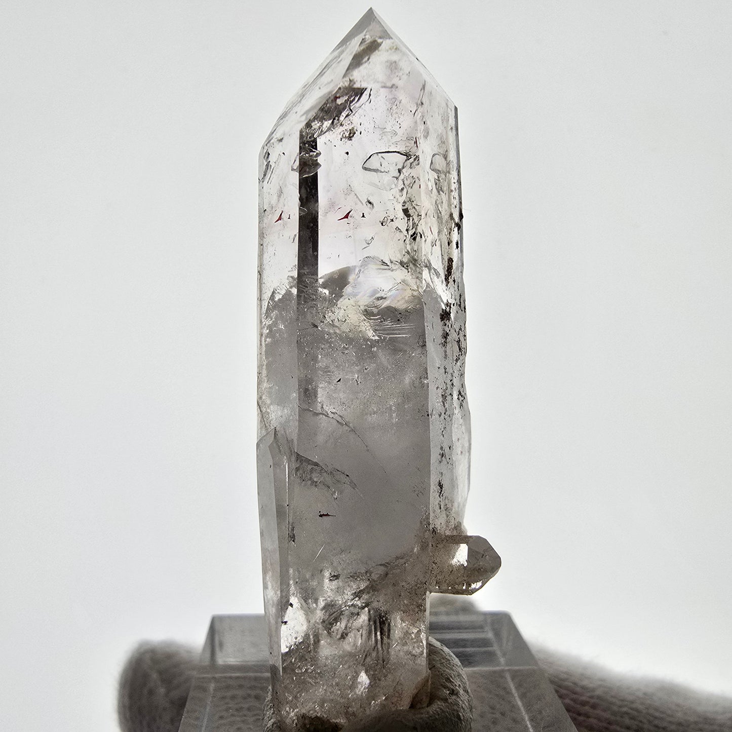 Sceptre DT en quartz fumé squelette Enhydro, grande poche à bulles Saint-Valentin, Namibie 53 x 18 x 17 mm