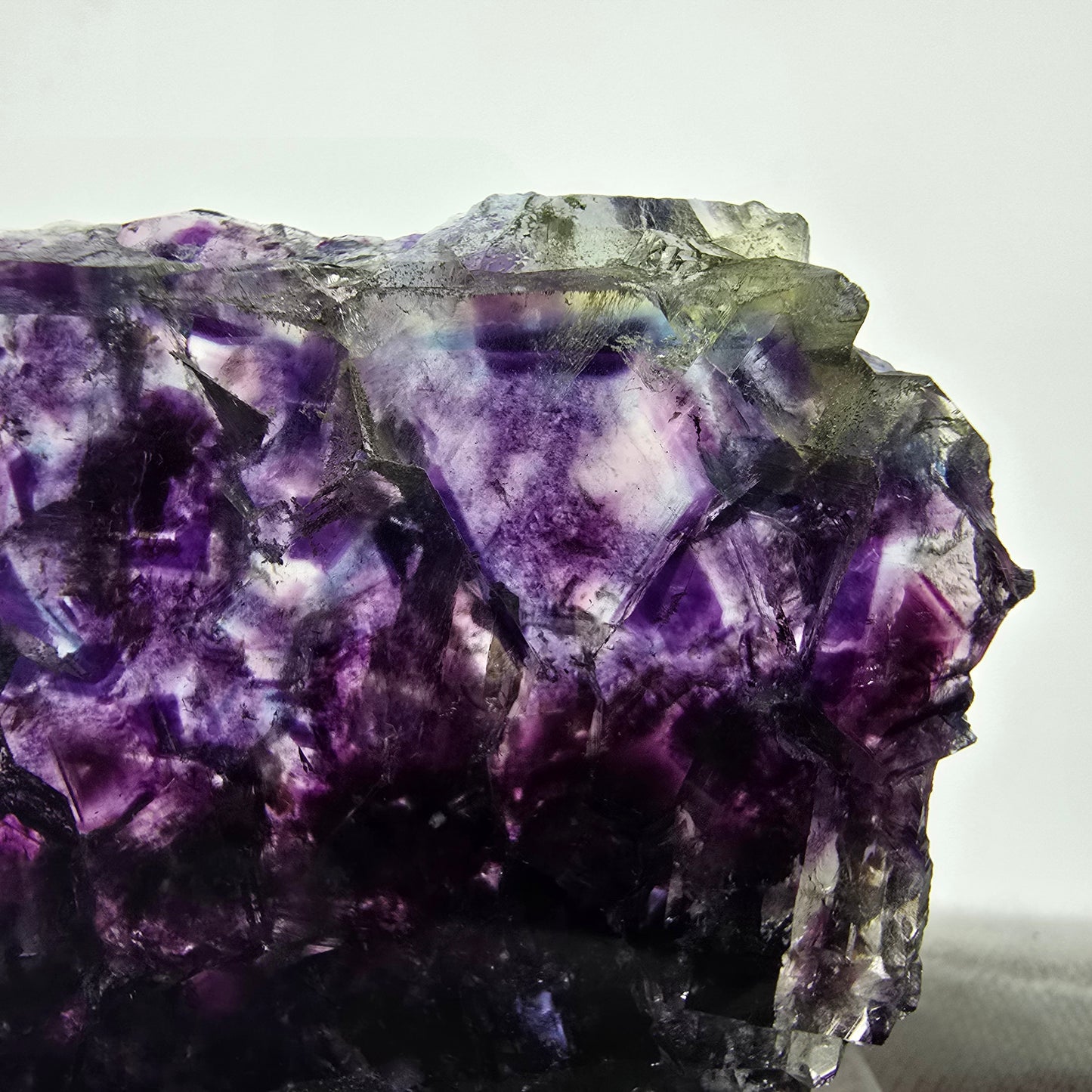Seltene Phantom Fluorit Scheibe grün lila gelb Okorusu, Namibia 49*39*6mm