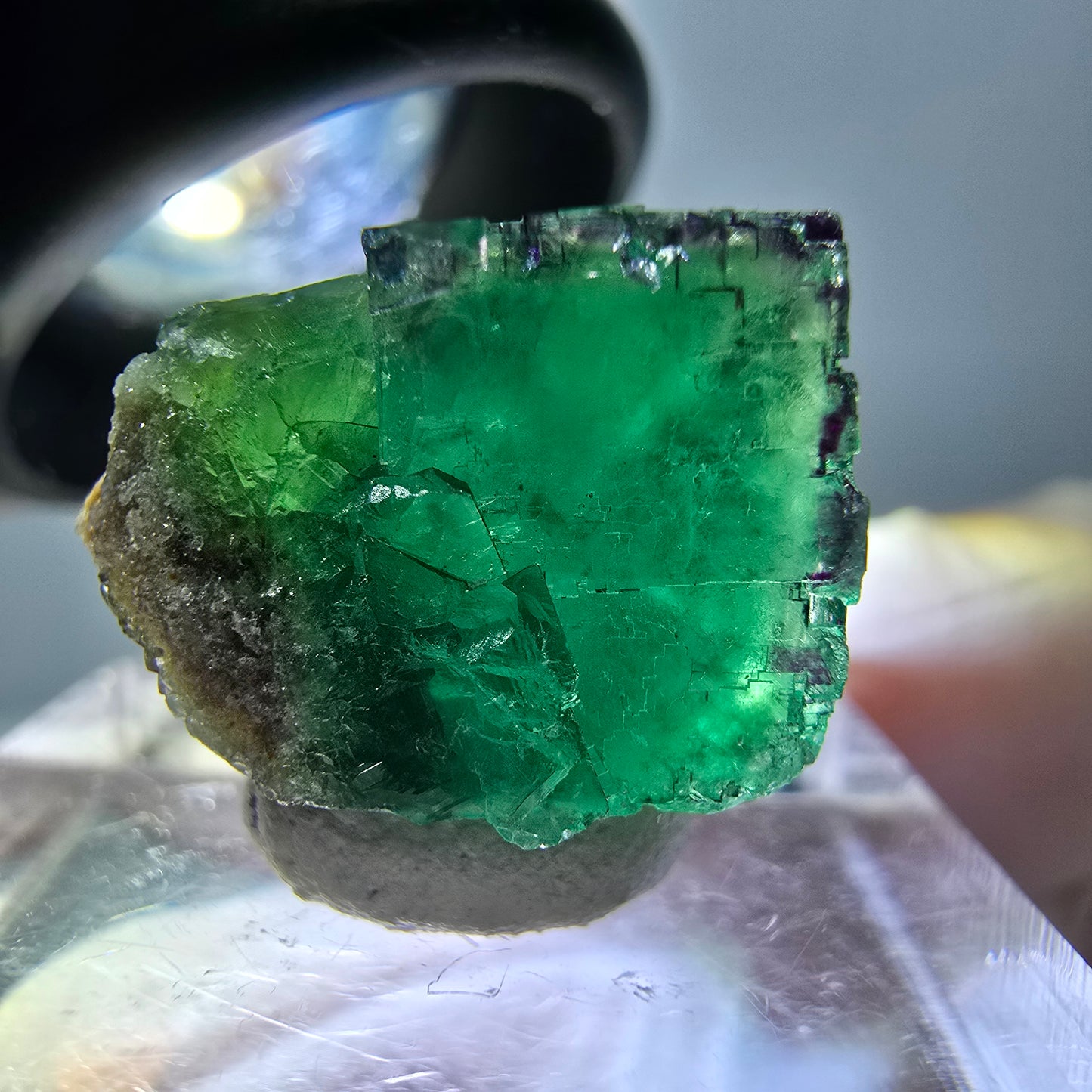 Phantom Fluorit Würfel Stufe, grün lila Okorusu, Namibia 17*15*13mm