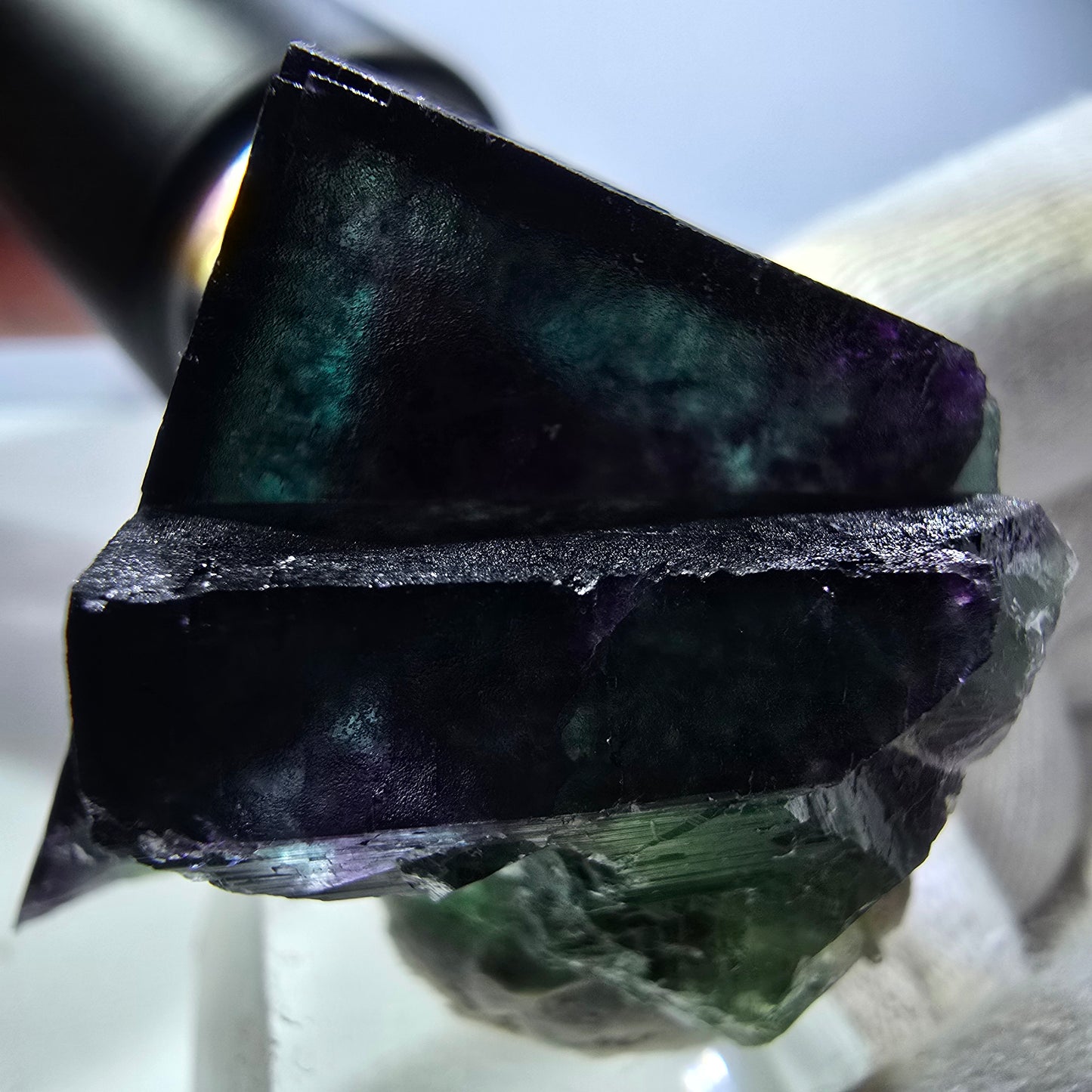 Rare Phantom Fluorite Cube Specimen zonal green purple Okorusu, Namibia 48*43*36mm
