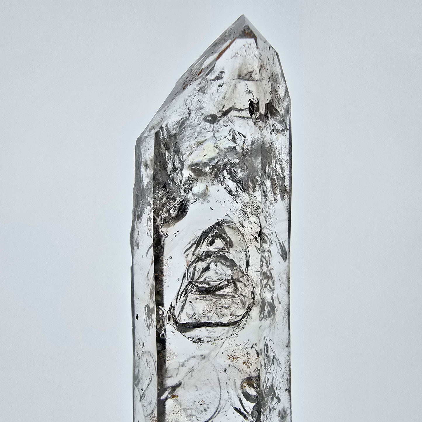 Enhydro Skeleton Smoky Quartz Scepter, 4x Bubble (2x large) Valentine Pocket, Namibia 72*20*14mm