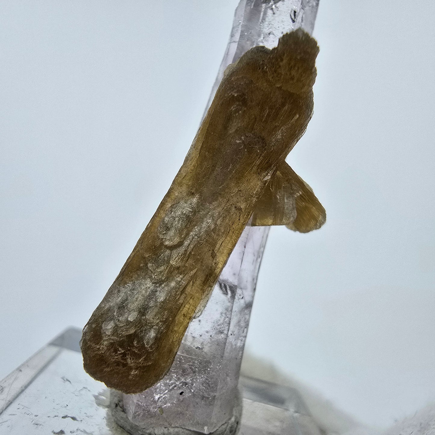 Phantom Amethyst Kristall mit Stilbit Goboboseb, Namibia 40*13*10mm Sammlung