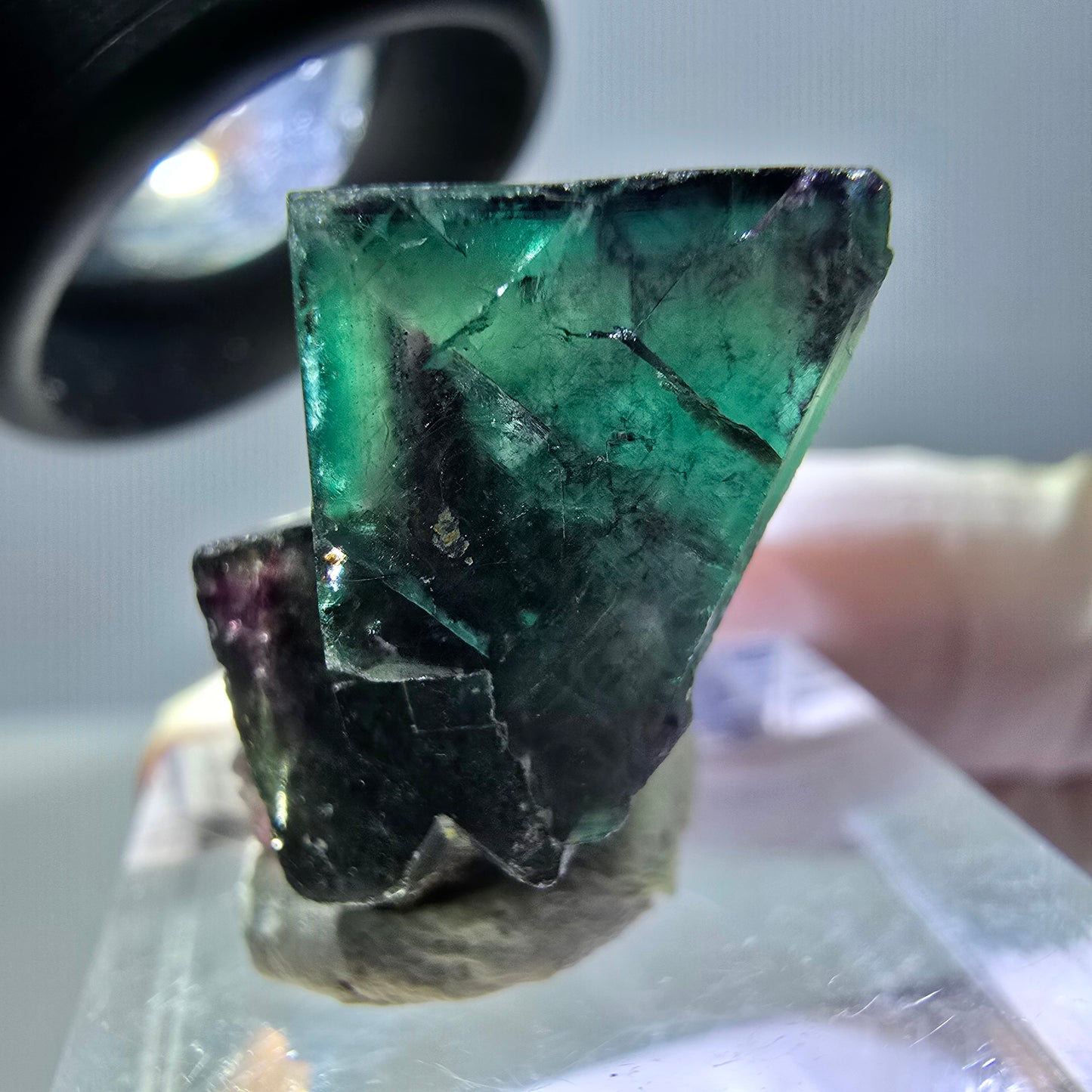 Phantom Fluorit Würfel Stufe, grün lila Okorusu, Namibia 21*21*19mm