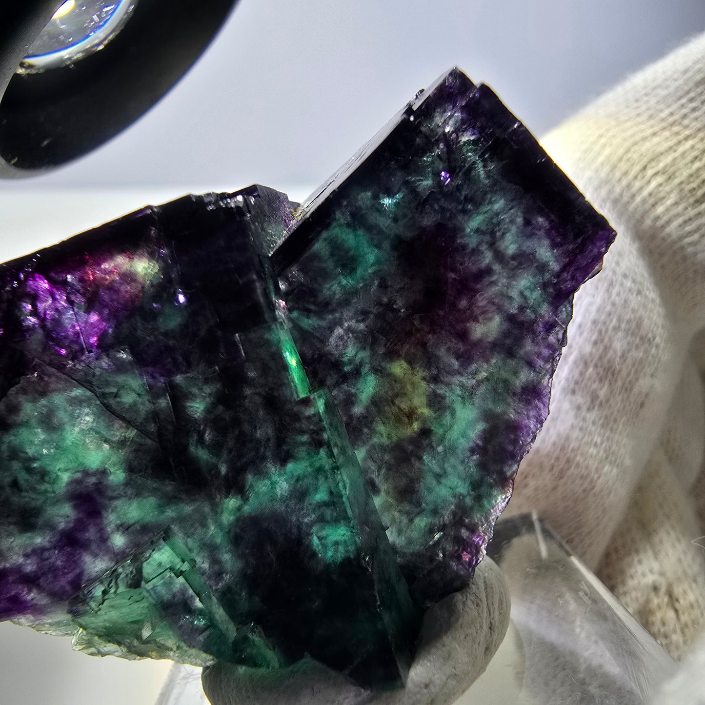 Rare Phantom Fluorite Cube Specimen zonal green purple Okorusu, Namibia 39*30*24mm