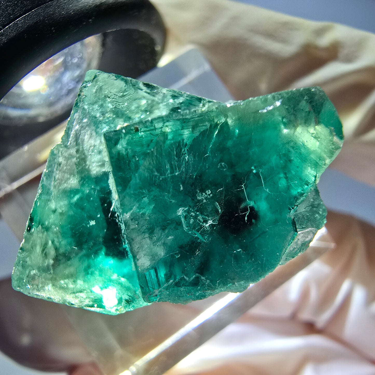 Phantom Fluorit Würfel Stufe, grün lila Okorusu, Namibia 27*19*18mm