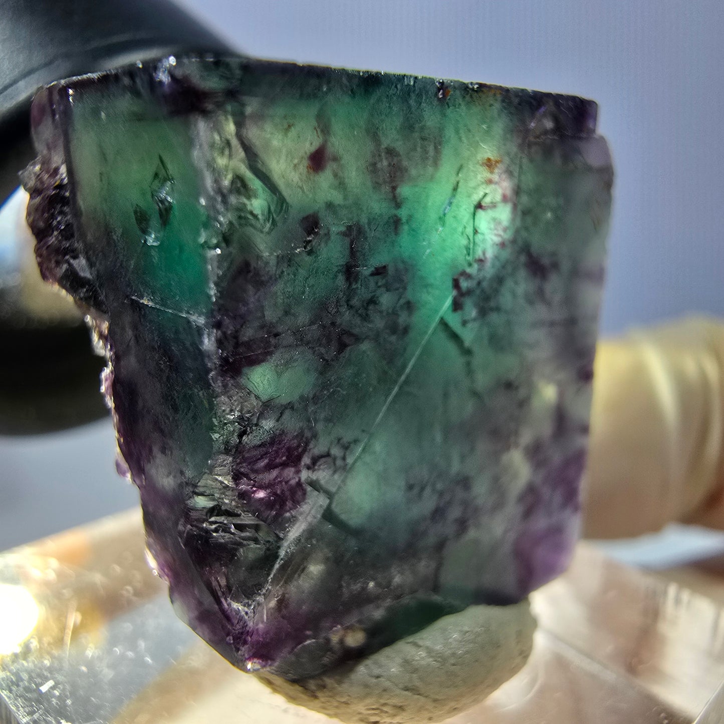 Phantom Fluorit Würfel parkettiert, grün lila Okorusu, Namibia 23*22*18mm