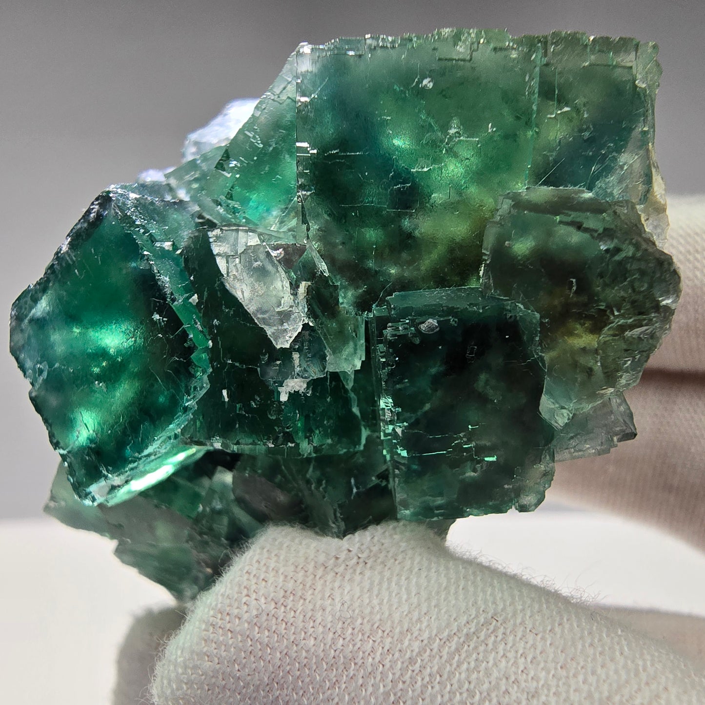 Sehr klare Phantom Fluorit Würfel Stufe grün Okorusu Namibia 65*44*40mm Sammlung