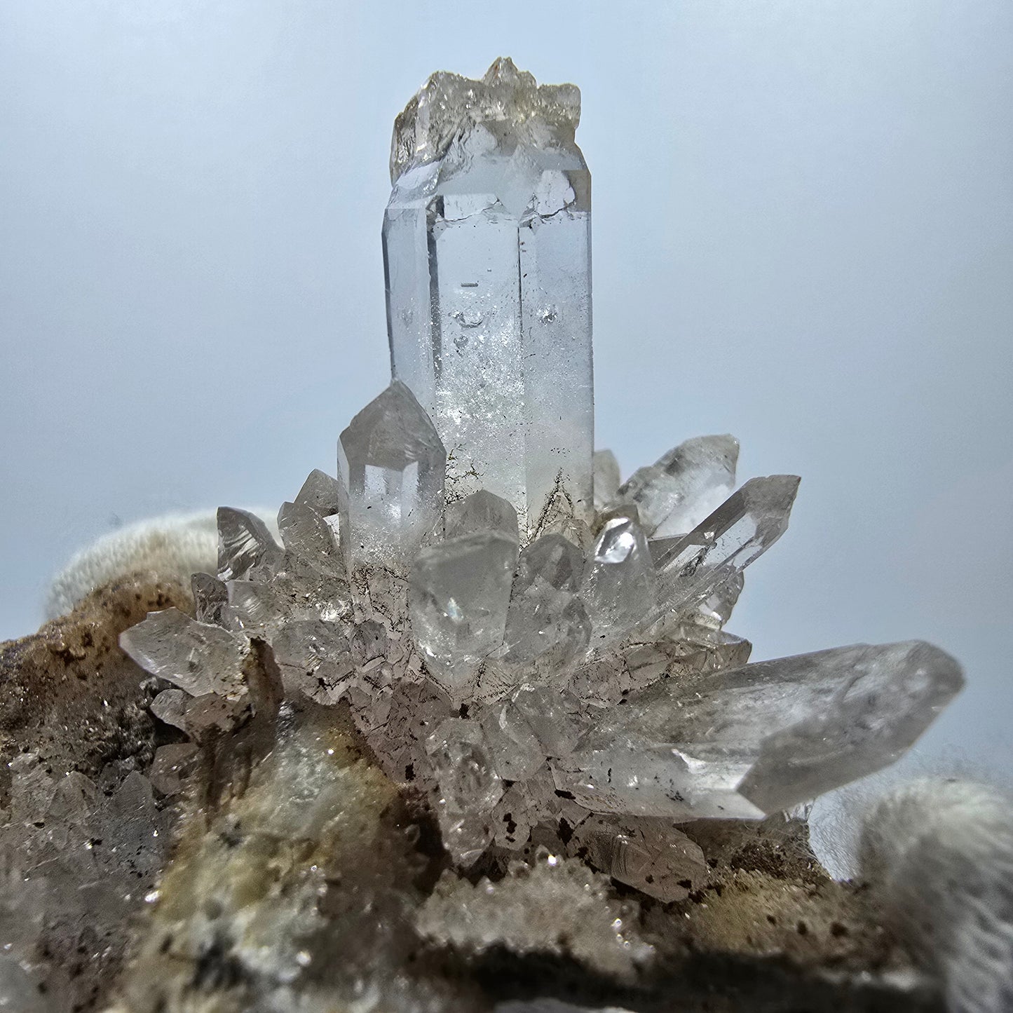 Clear smoky quartz points on matrix specimen Valentine Pocket Goboboseb Namibia 53*44*39mm