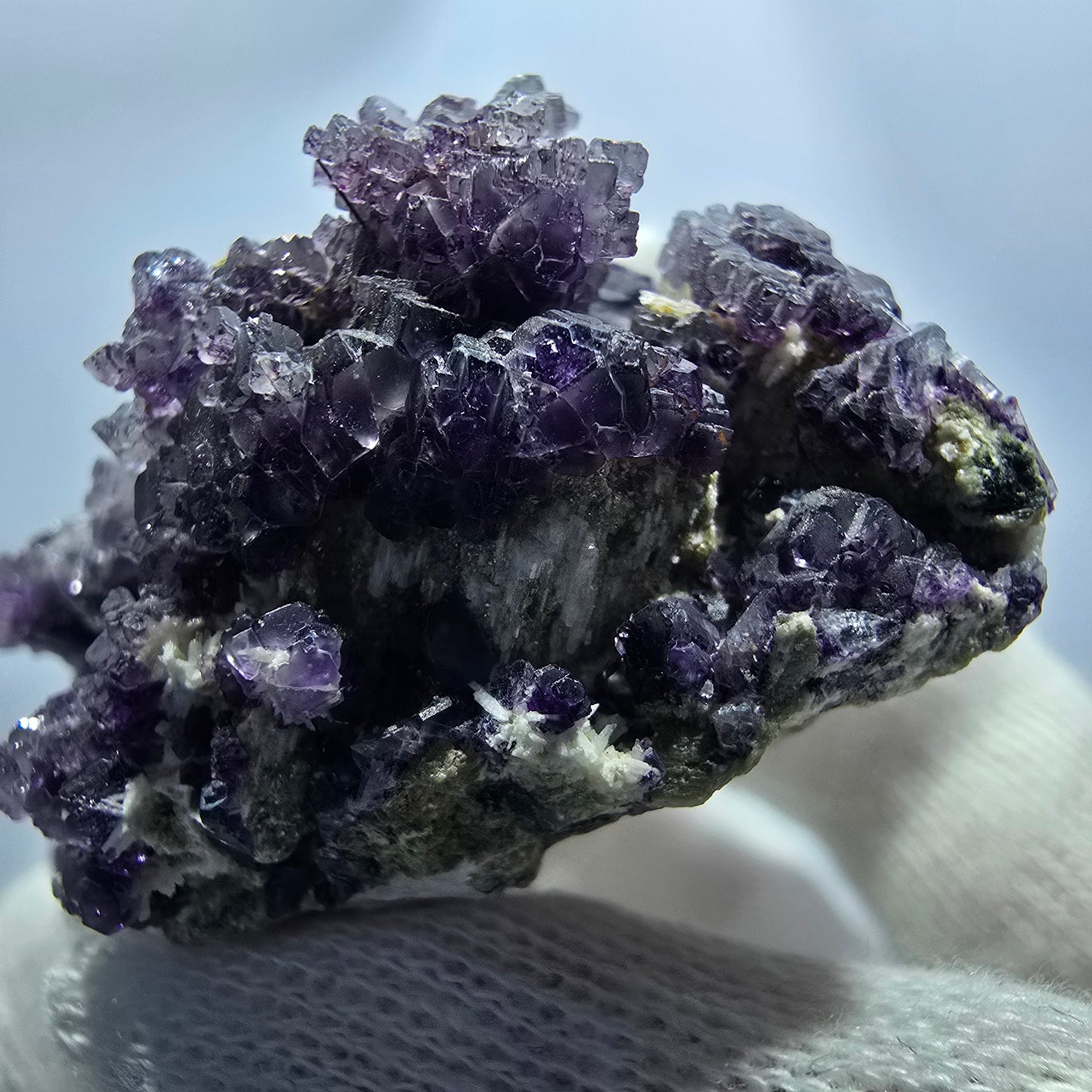 Cube de fluorite fantôme, hyalite, spécimen d'orthose, Erongo, Namibie, 63 x 40 x 28 mm