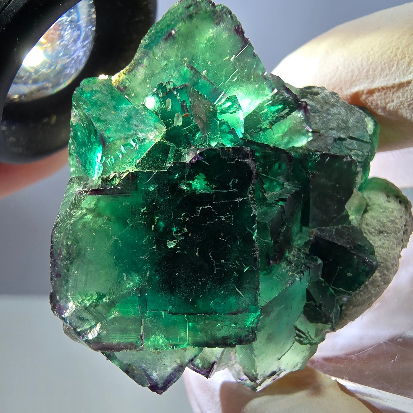 Spécimen de cube de fluorite fantôme, parquet vert Okorusu, Namibie 41 x 34 x 19 mm