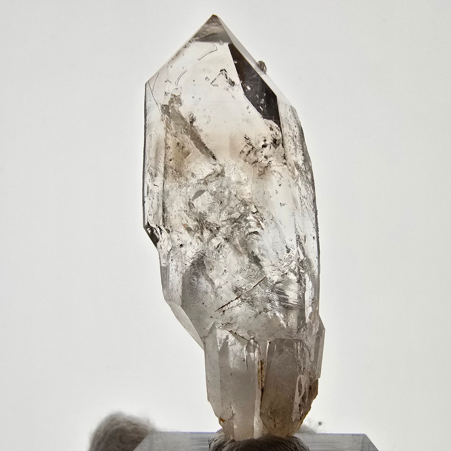 Sceptre DT en quartz fumé squelette Enhydro, 2x Bubble Valentine Pocket, Namibie 49 x 19 x 17 mm
