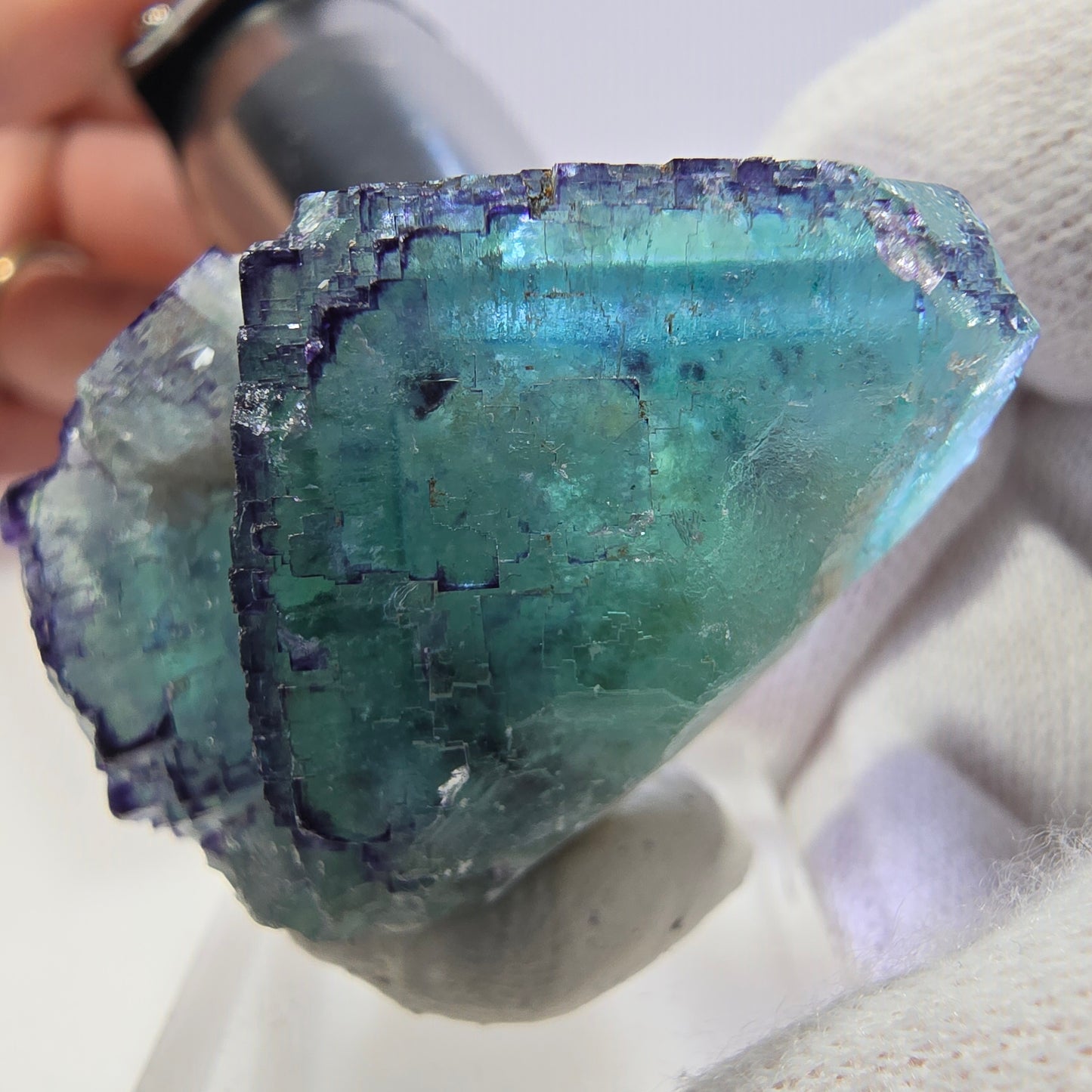 Spécimen de cube de fluorite fantôme parqueté zonal Okorusu, Namibie 39*31*19 mm