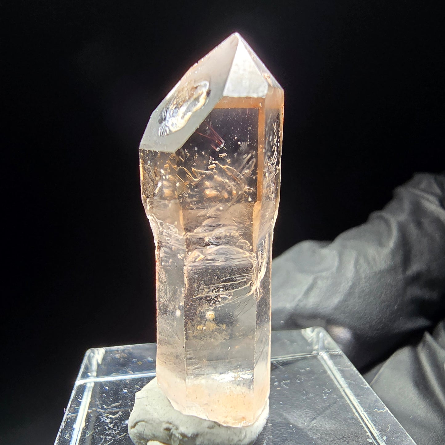Klare Phantom Rauchquarz Zepter Spitze Goboboseb, Namibia 31*11*8mm Sammlung