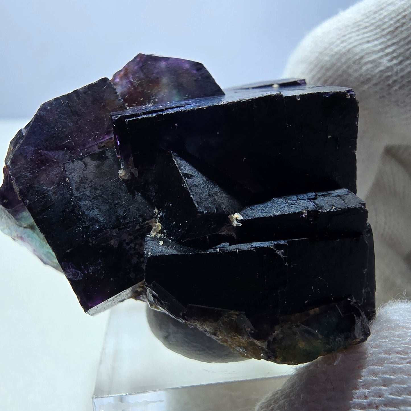 Rare Phantom Fluorite Cube Specimen zonal green purple Okorusu, Namibia 39*39*26mm