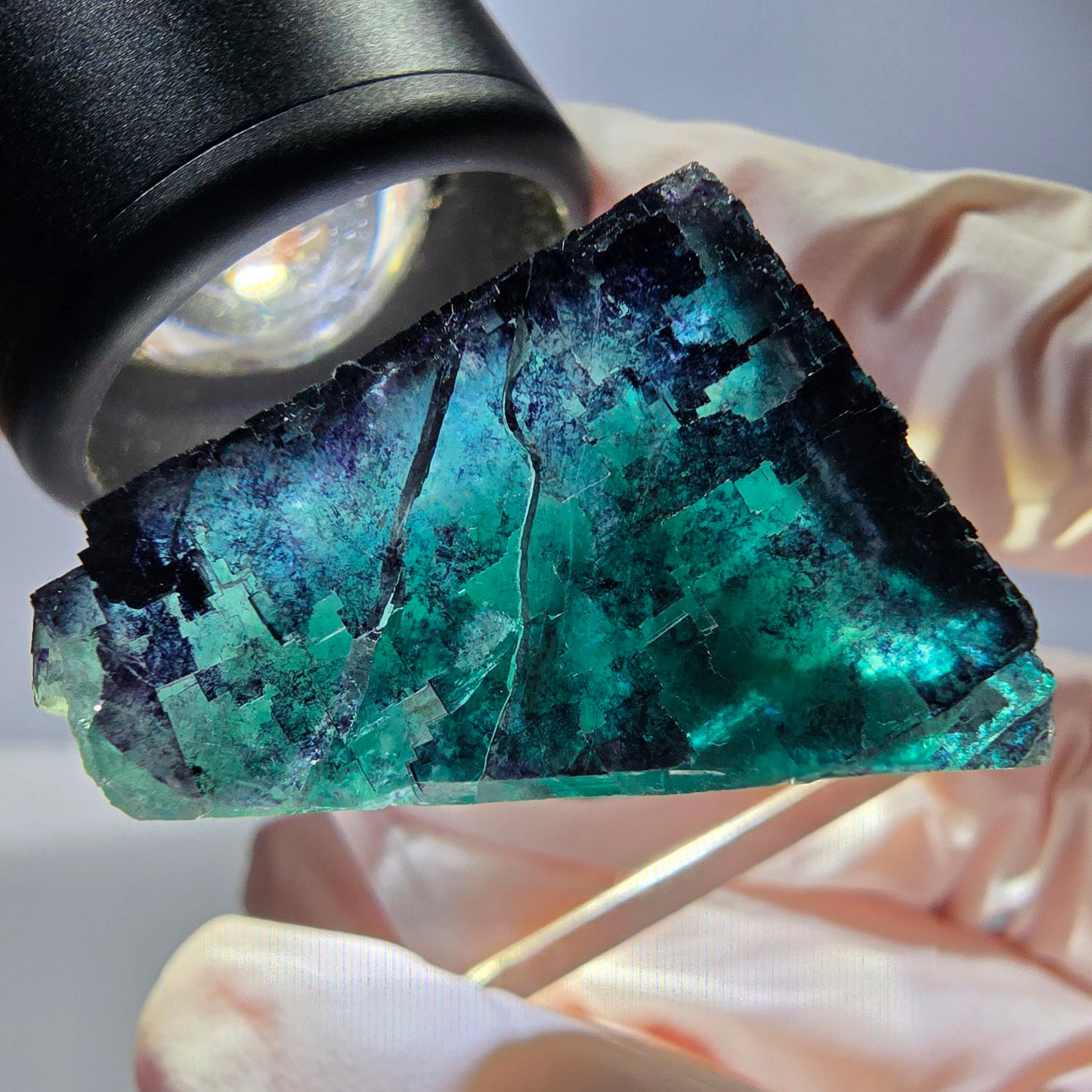 Phantom Fluorit Würfel parkettiert, grün lila Okorusu, Namibia 29*23*22mm