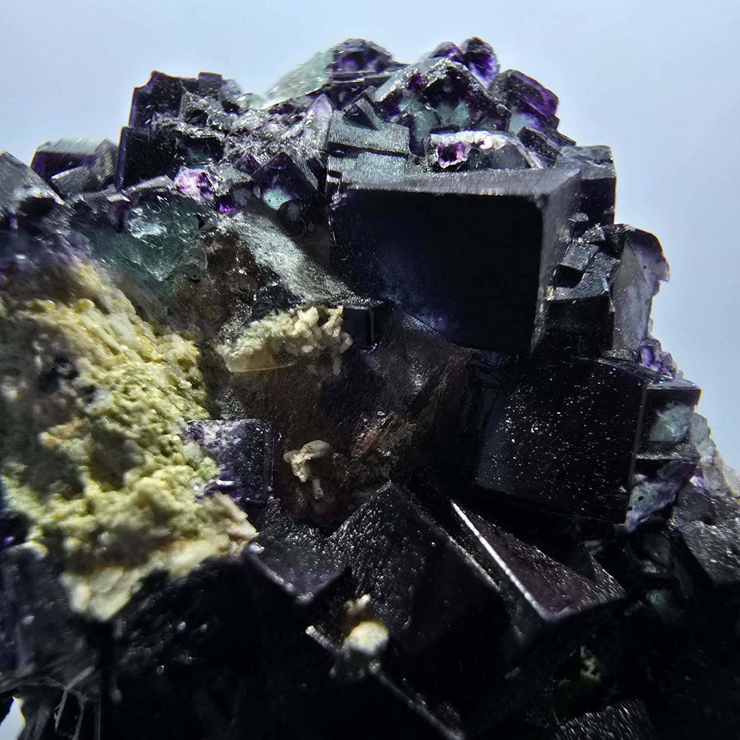 Cube de fluorite fantôme zonal, spécimen d'orthose, Erongo, Namibie, 62 x 38 x 20 mm