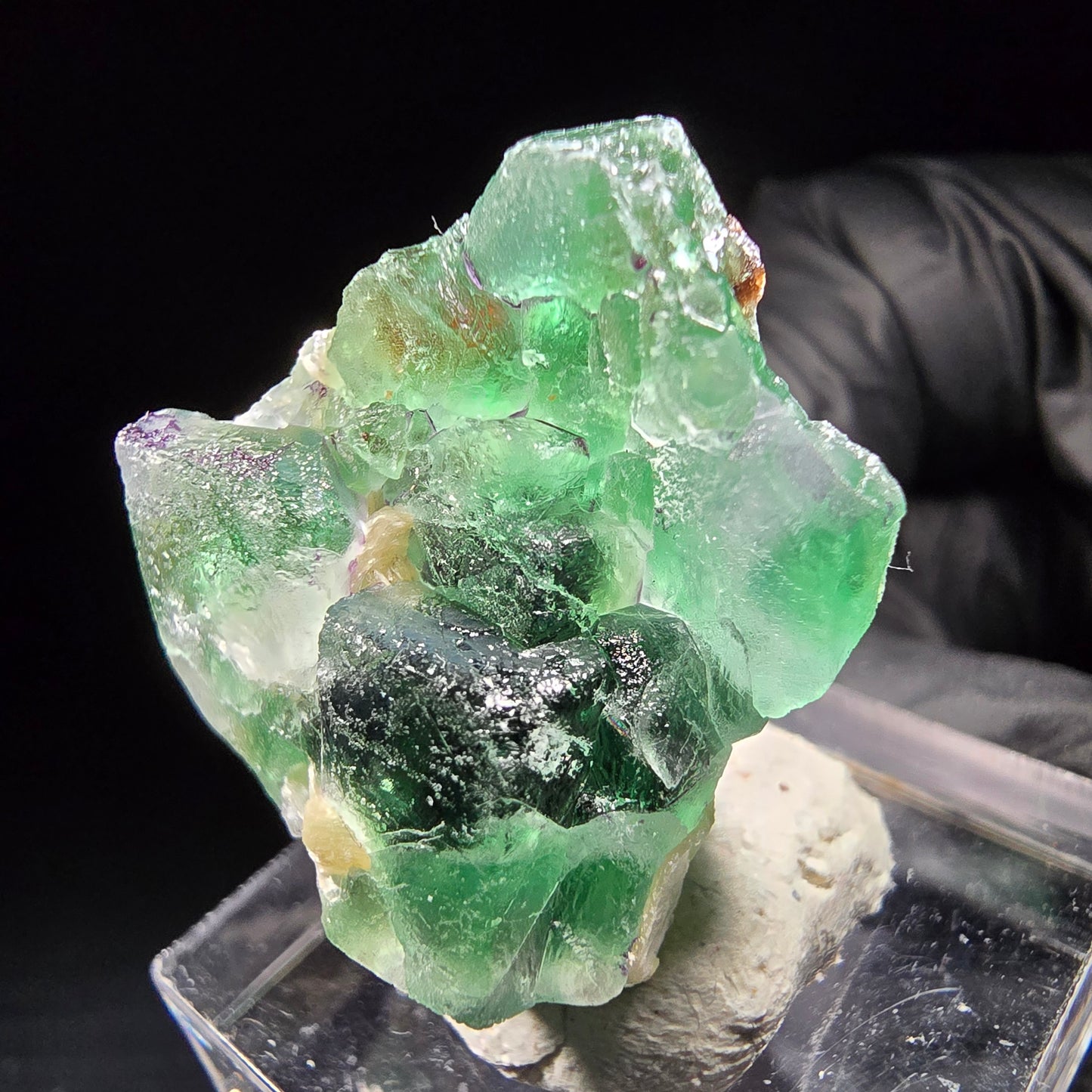 Phantom Fluorit Würfel, Muskovit Stufe Erongo, Namibia 28*22*17mm Sammlung