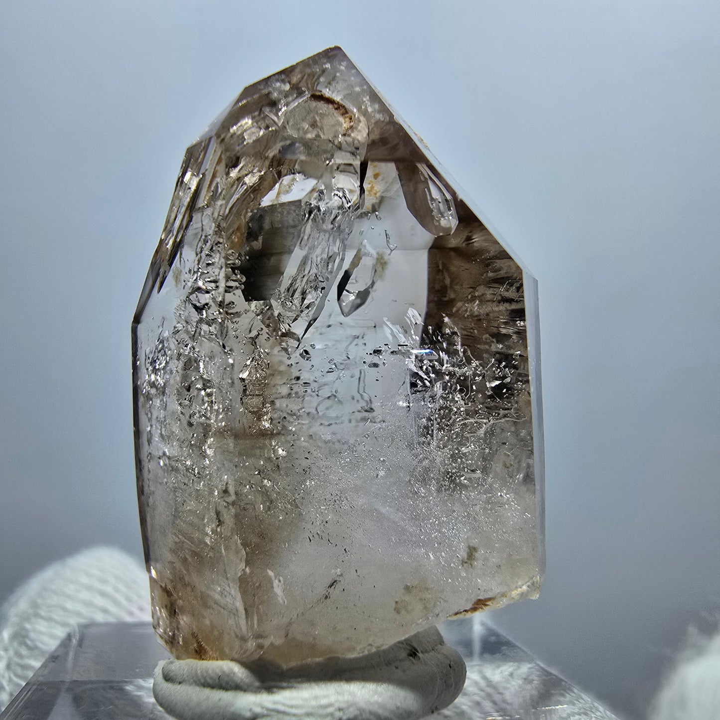 Enhydro Phantom Smoky Quartz Scepter, 1x Bubble Goboboseb, Namibia 33*22*14mm