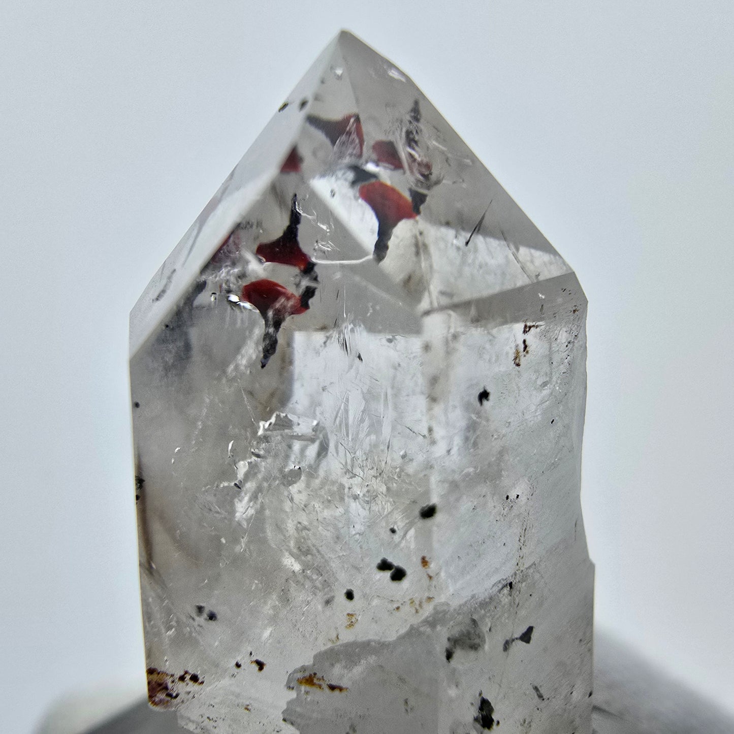 Harlekin Phantom Quarz mit Analcim Streep Mine, Goboboseb, Namibia 35*16*16mm