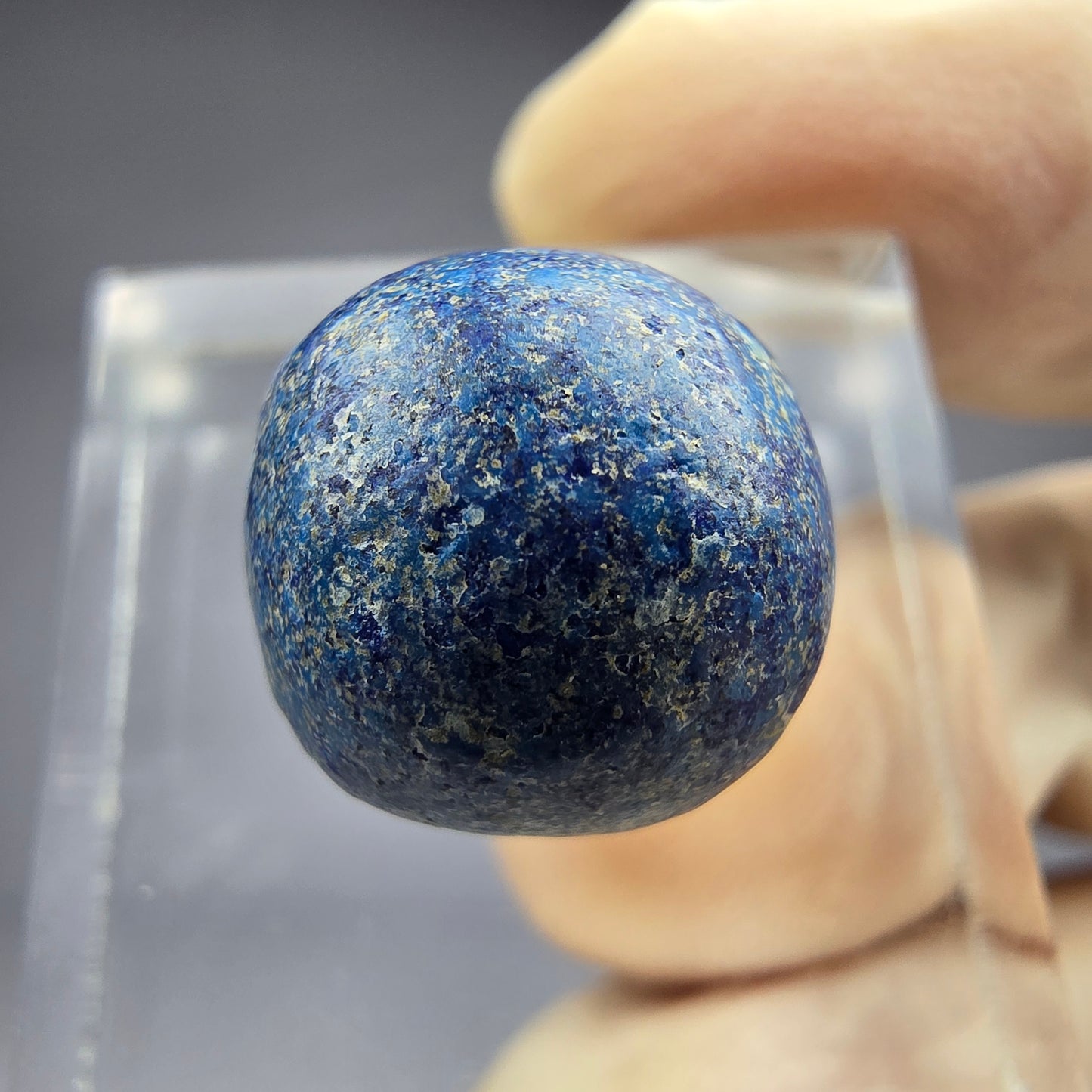 Seltene große Azurit Blueberry - poliert 14,6mm Durchmesser aus USA, New Mexico