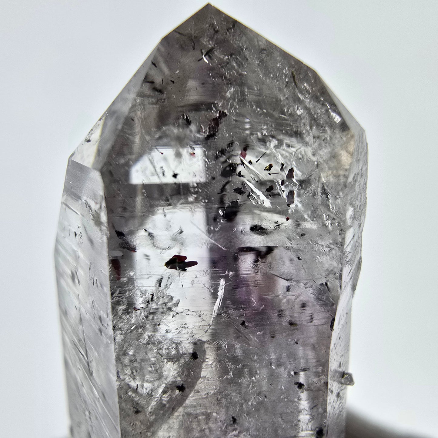 Améthyste fantôme Harlequin Enhydro, préhnite, 2x Bubble Streep Mine, Namibie 42 x 23 x 17 mm