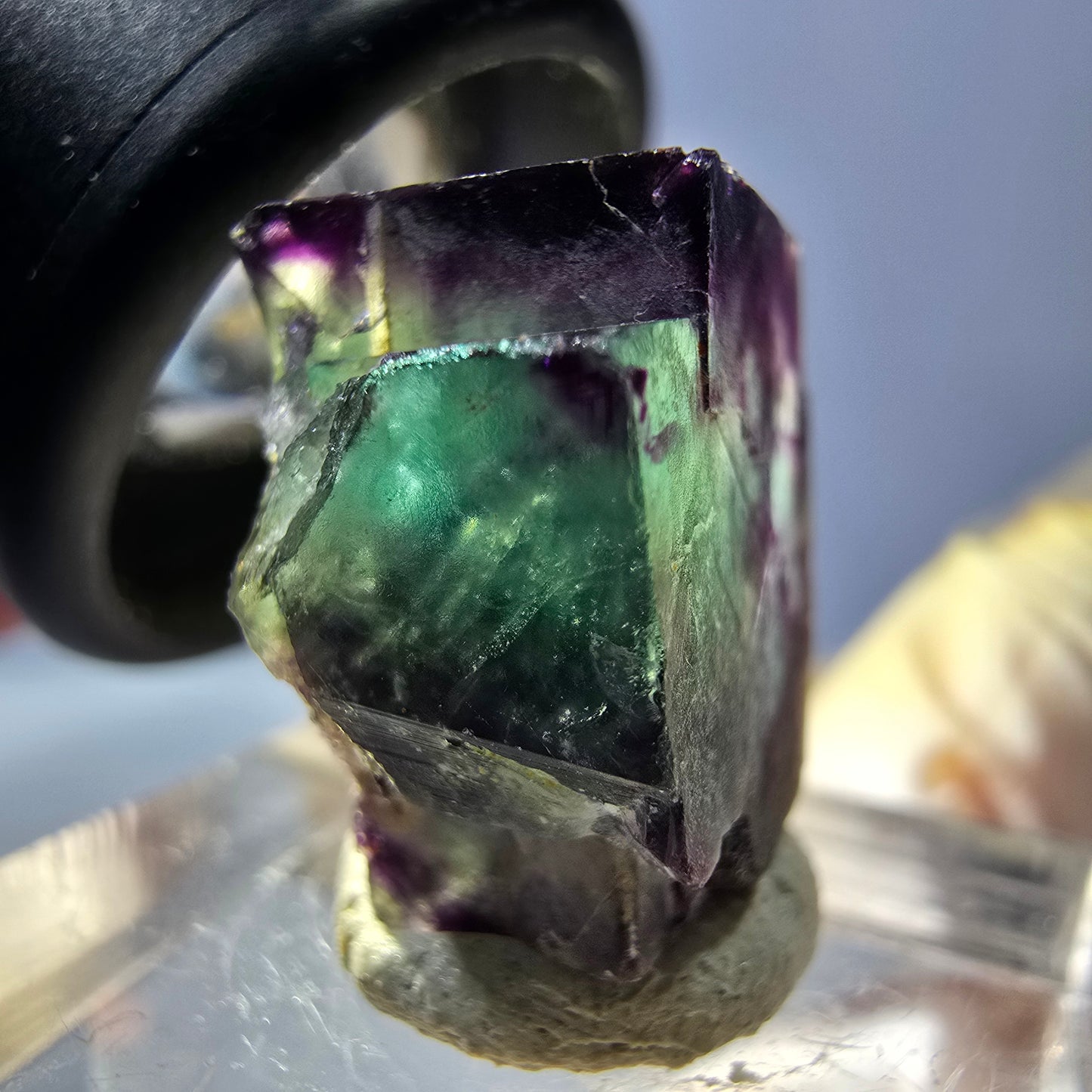 Phantom Fluorit Würfel parkettiert, grün lila Okorusu, Namibia 17*17*11mm