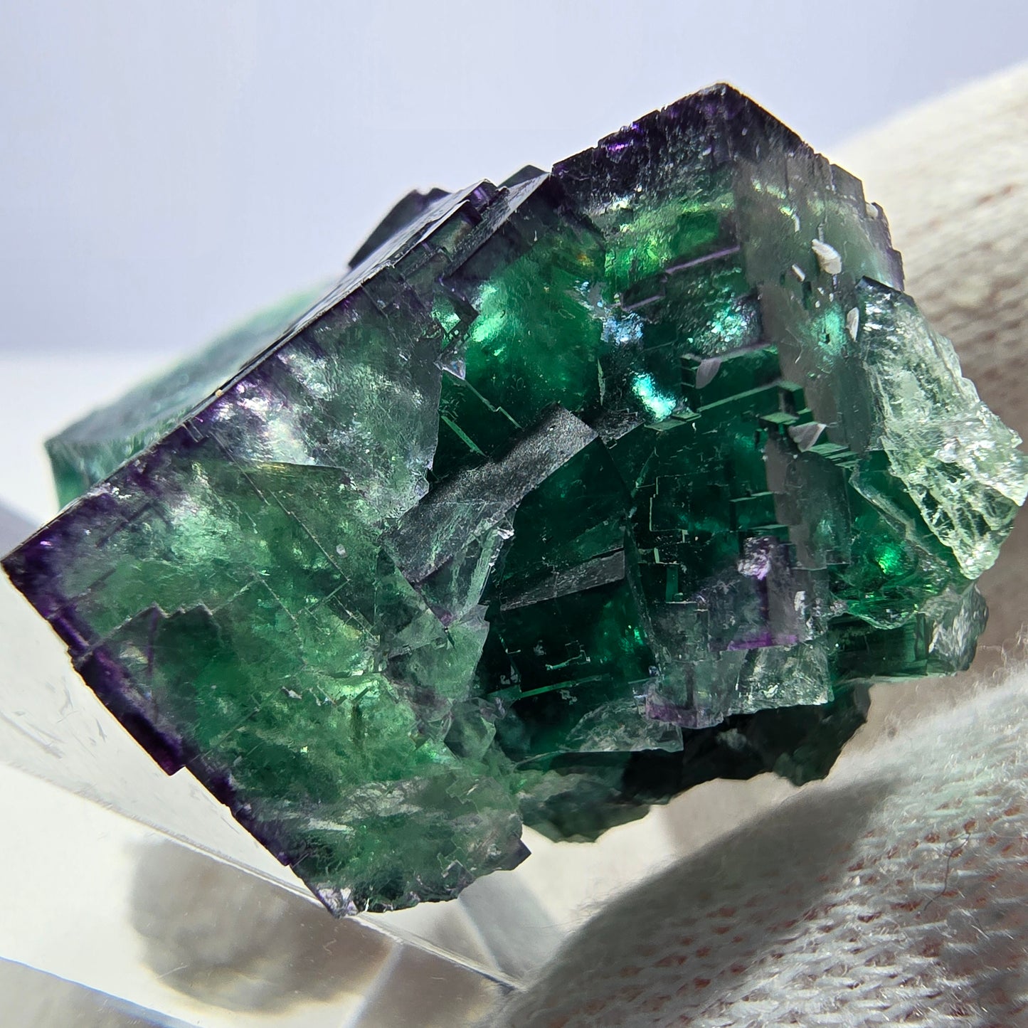 Phantom Fluorit Würfel Stufe parkettiert zonal Okorusu, Namibia 45*27*23mm