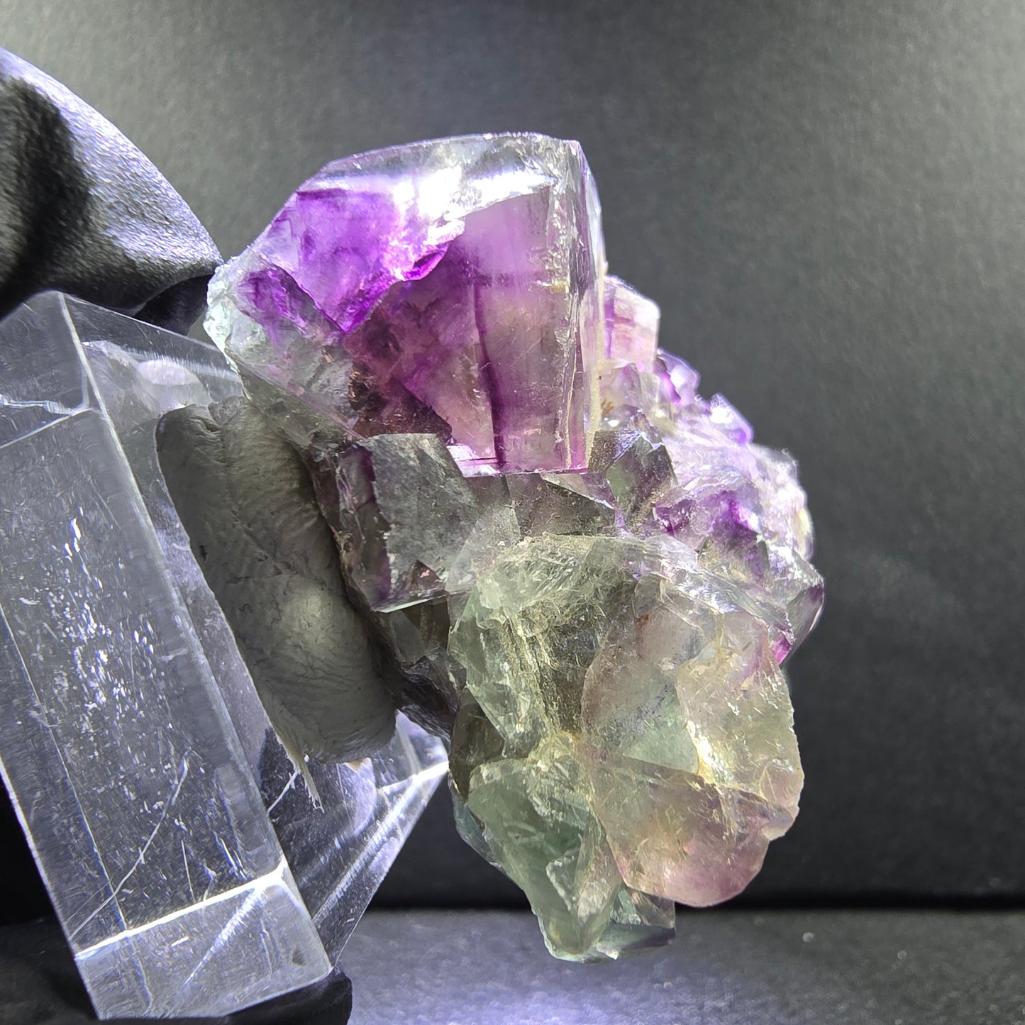 Seltene Zonare Phantom Fluorit XX Stufe lila grün 36*35*25mm Okorusu, Namibia