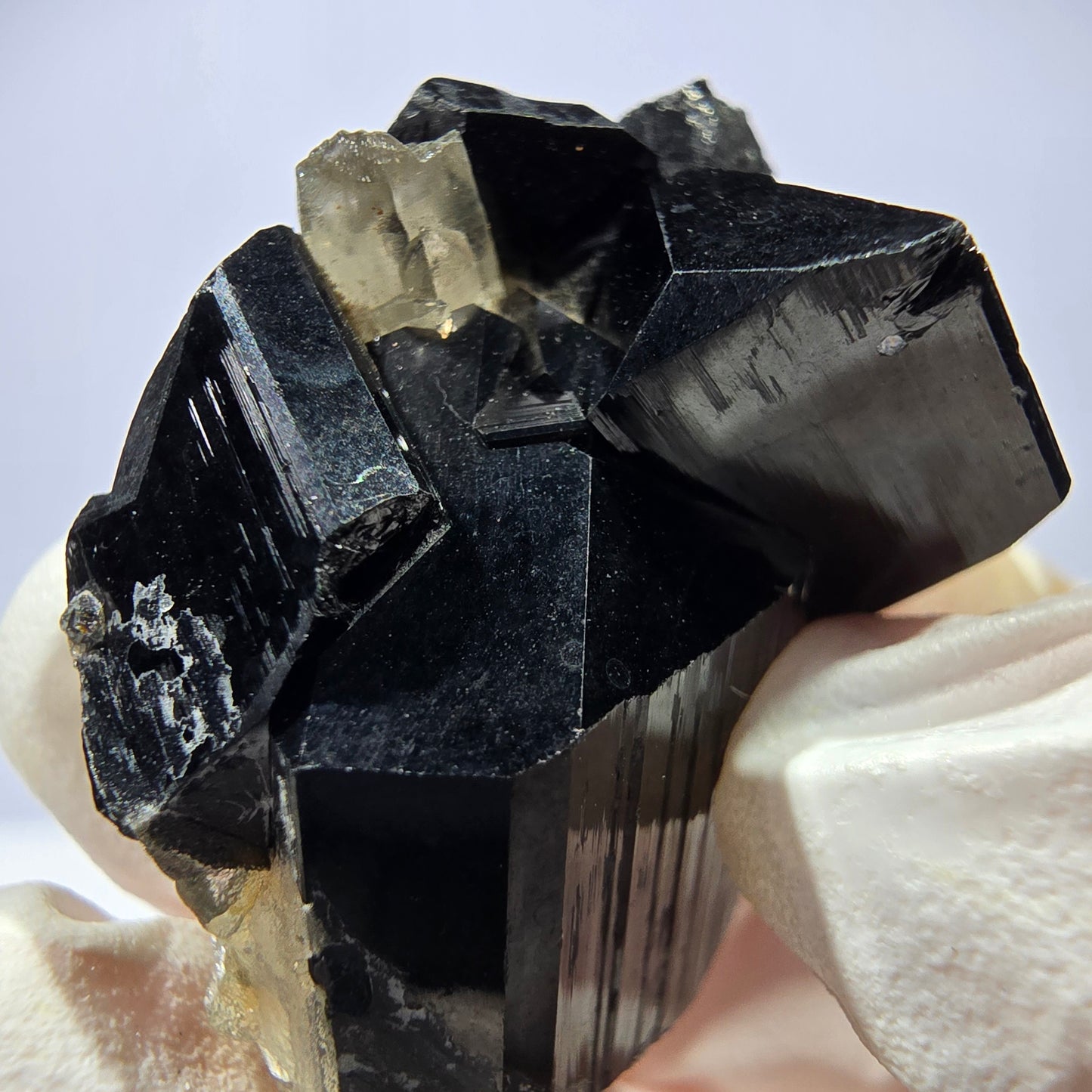 Sym. Tourmaline Schörl, quartz fumé, stade hyalite Erongo, Namibie 34*27*15mm