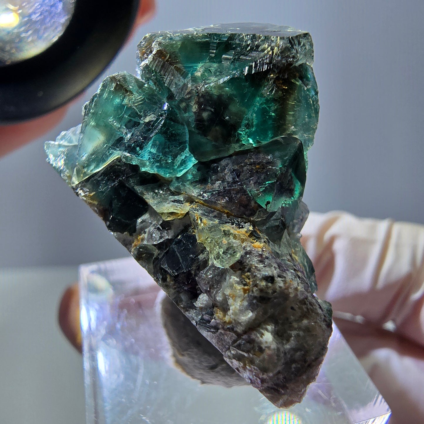 Spécimen de cube de fluorite fantôme, parquet vert Okorusu, Namibie 32 x 26 x 24 mm