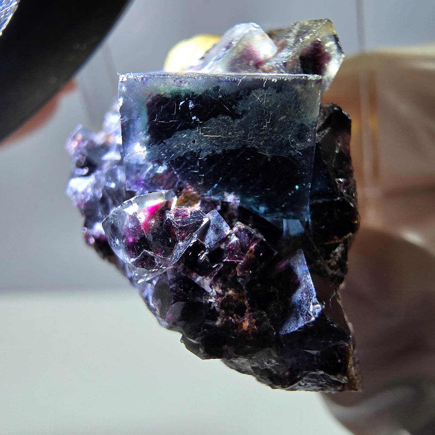 Phantom Fluorit Würfel Stufe, grün lila Okorusu, Namibia 27*21*20mm