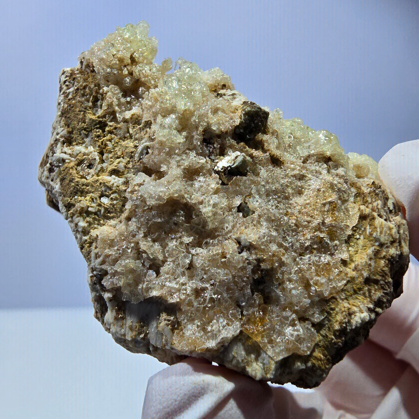 Opale hyalite rare, spécimen d'orthose Erongo, Namibie 58*43*38mm