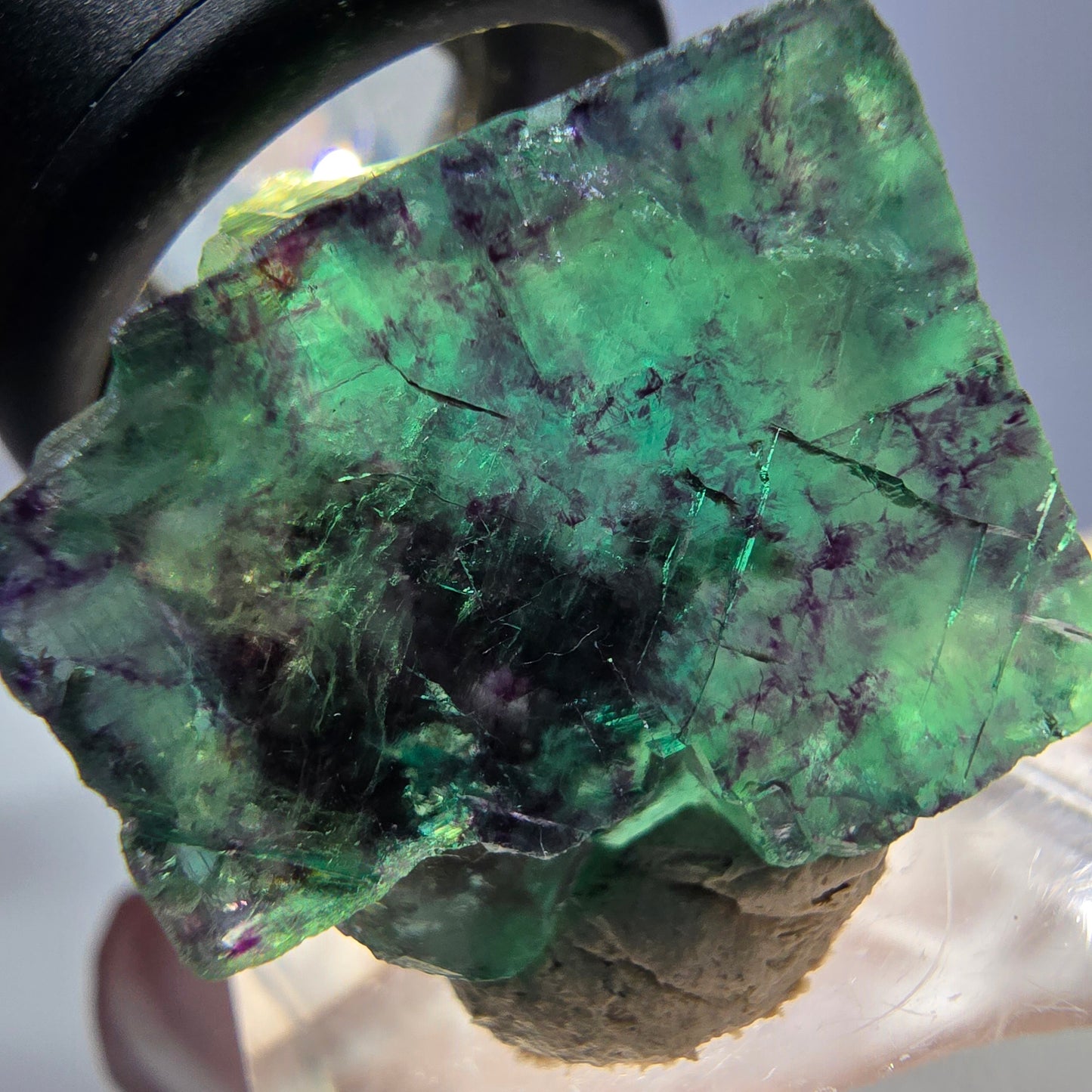 Phantom Fluorit Würfel parkettiert, grün lila Okorusu, Namibia 22*22*11mm