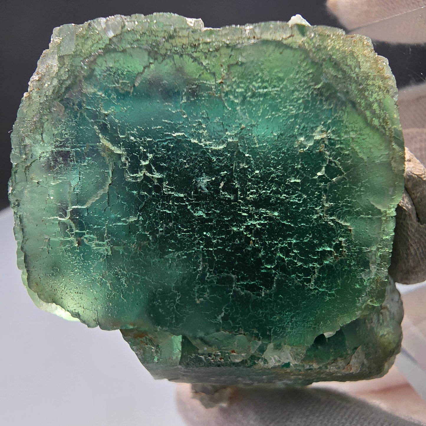 Seltene Phantom Fluorit Würfel Stufe grün lila Okorusu, Namibia 58*45*31mm
